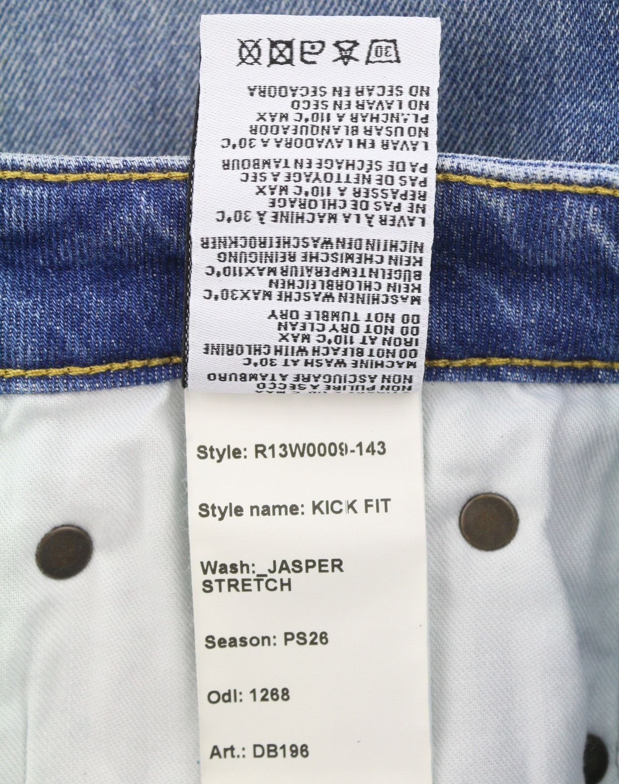 R13 KICK FIT 27 Jasper Stretch Cropped Blue Jeans 90044 Size 27" / US 4 / IT 40 - 10 Thumbnail