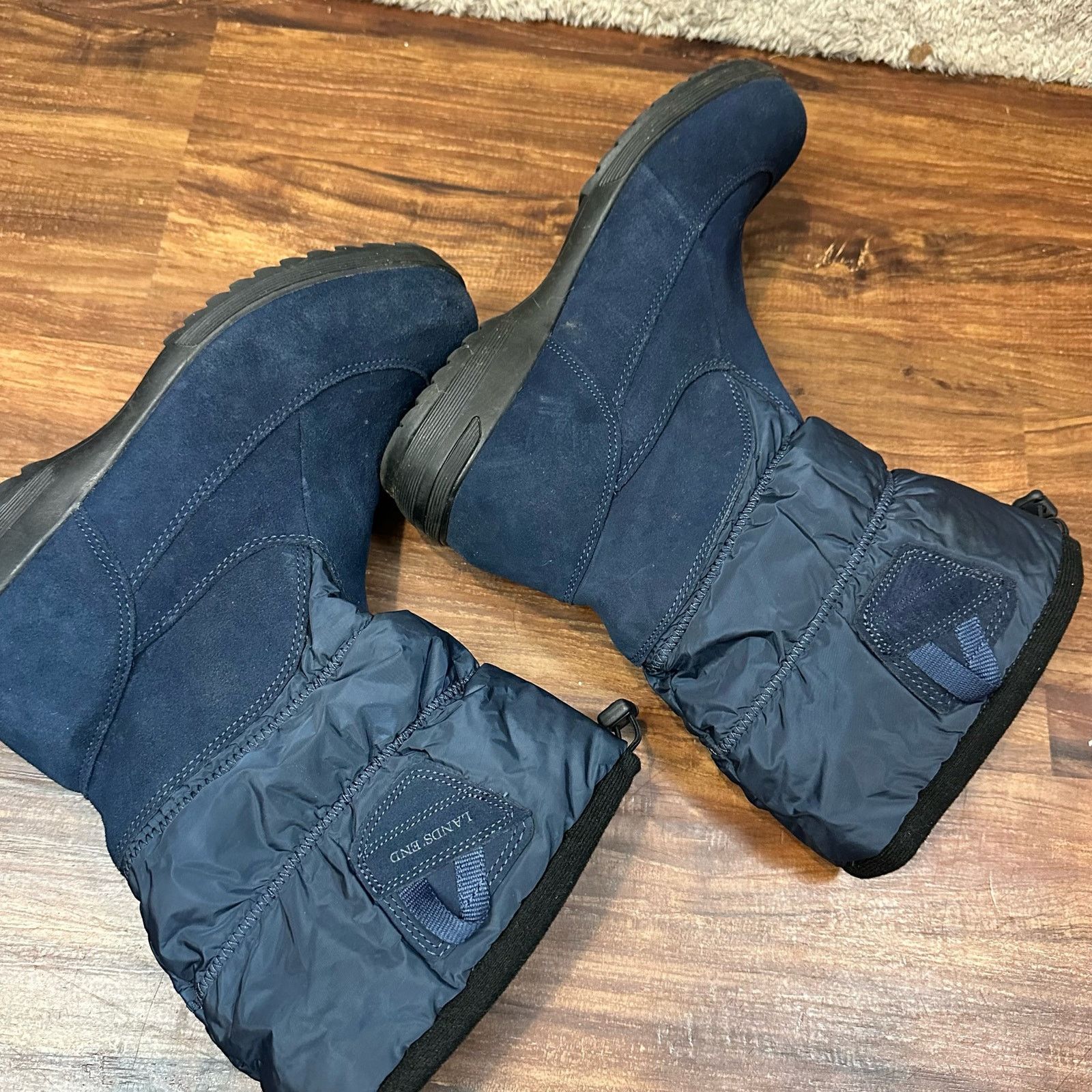 Lands' End LandsEnd Blue Suede Slip On Slouch Winter Snow Boots Women 9 Size US 9 / IT 39 - 5 Thumbnail