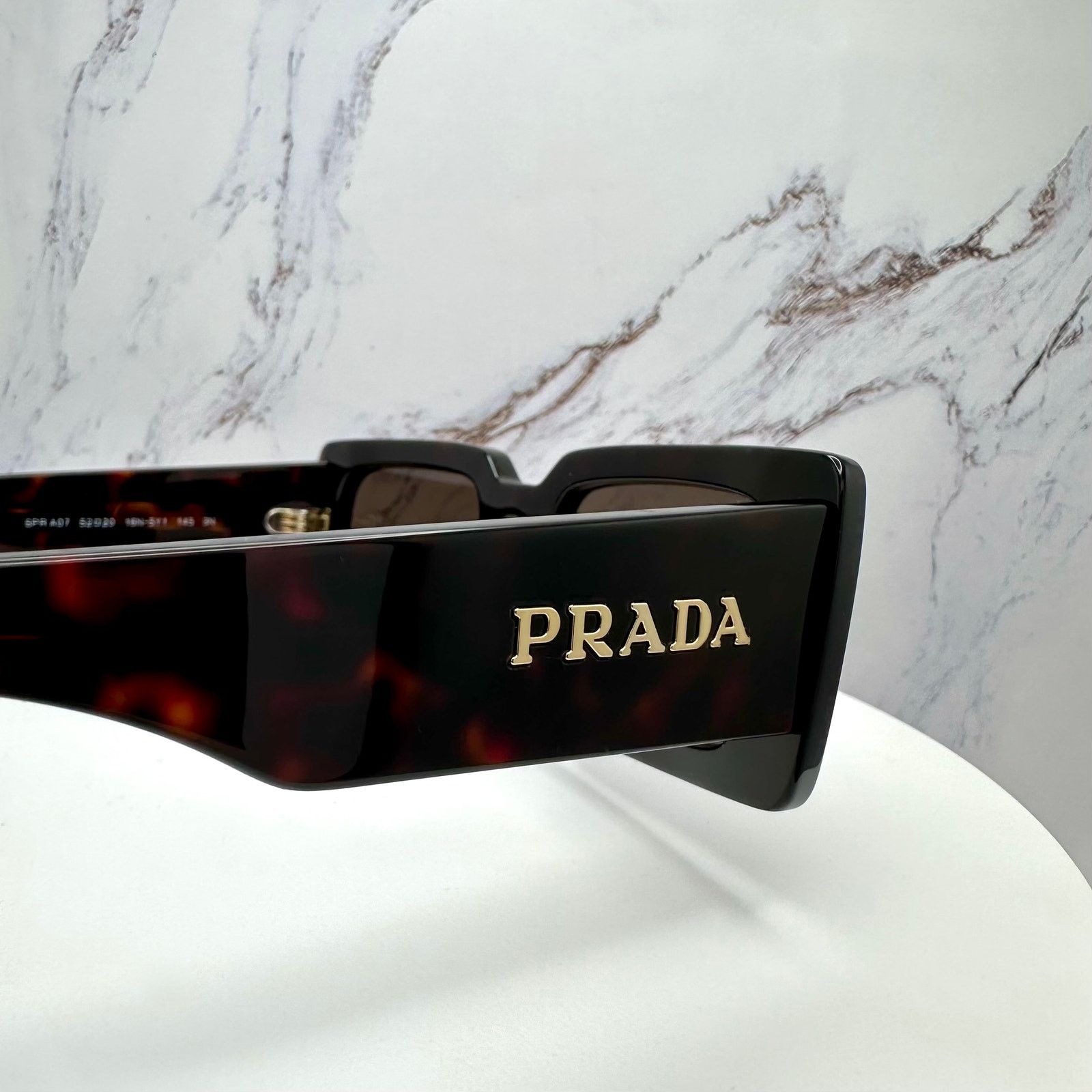 Prada Prada Sunglasses Brown Black Tortoise Gold Metal Logo Size ONE SIZE - 14 Thumbnail