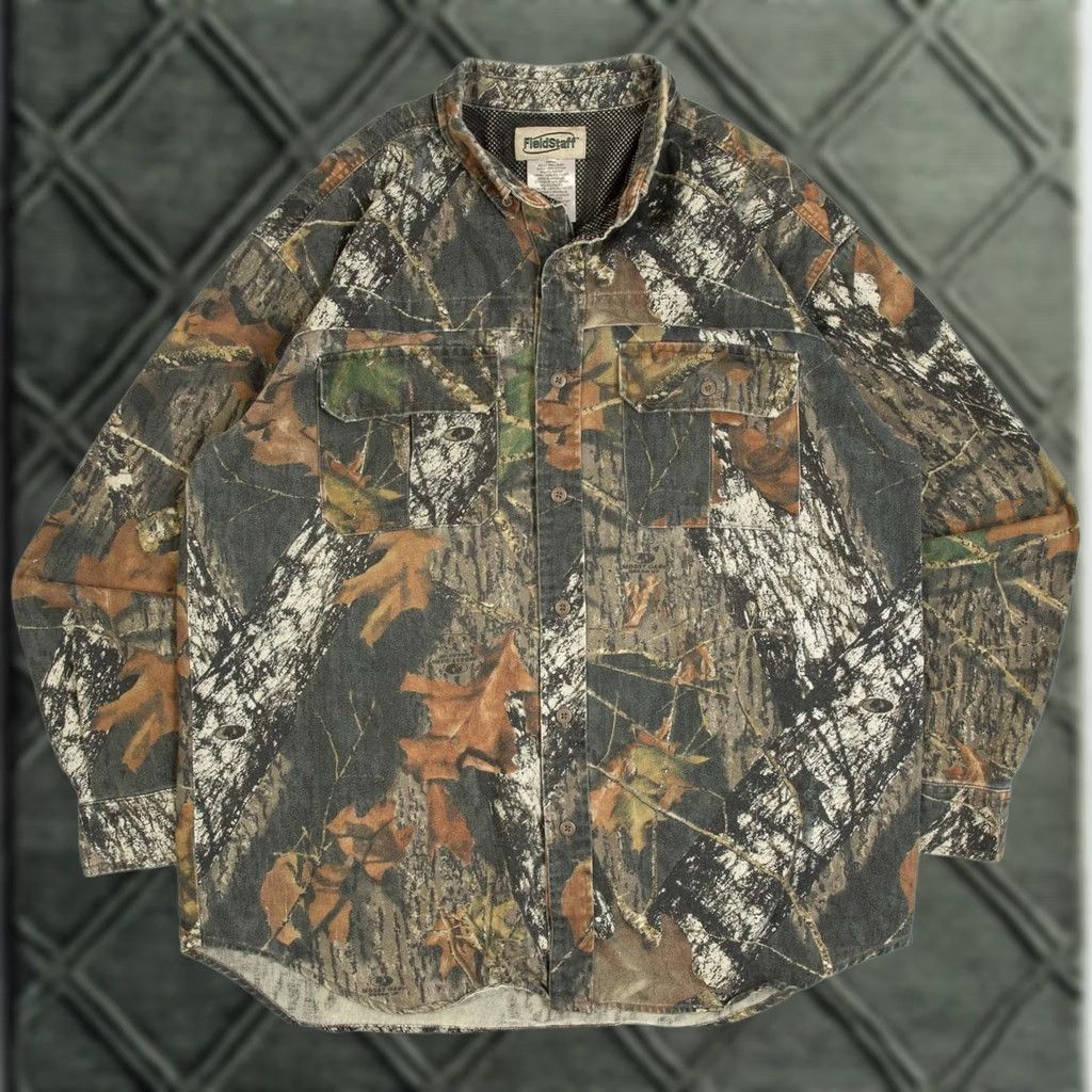Vintage VINTAGE Mens Real Tree Camo Shirt Large Brown 1990s Camouflage Size US L / EU 52-54 / 3 - 1 Thumbnail