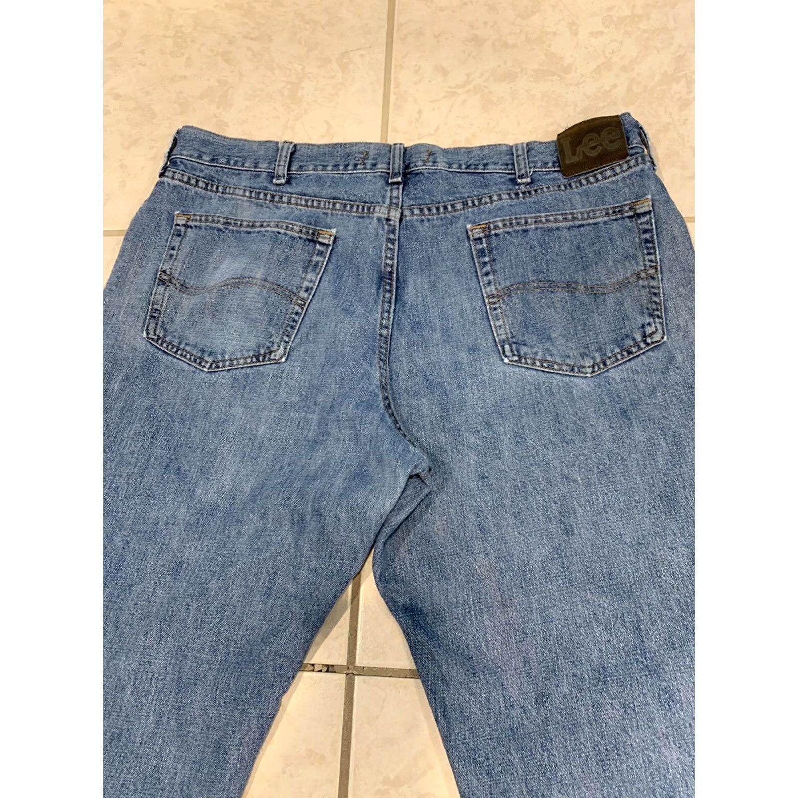 Lee Lee Regular Jeans Blue Denim 40x30 Mens Medium Wash Straight Fit 5-Pocket Denim Comfort Modern Classic 2008976 Size US 40 / EU 56 - 5 Thumbnail
