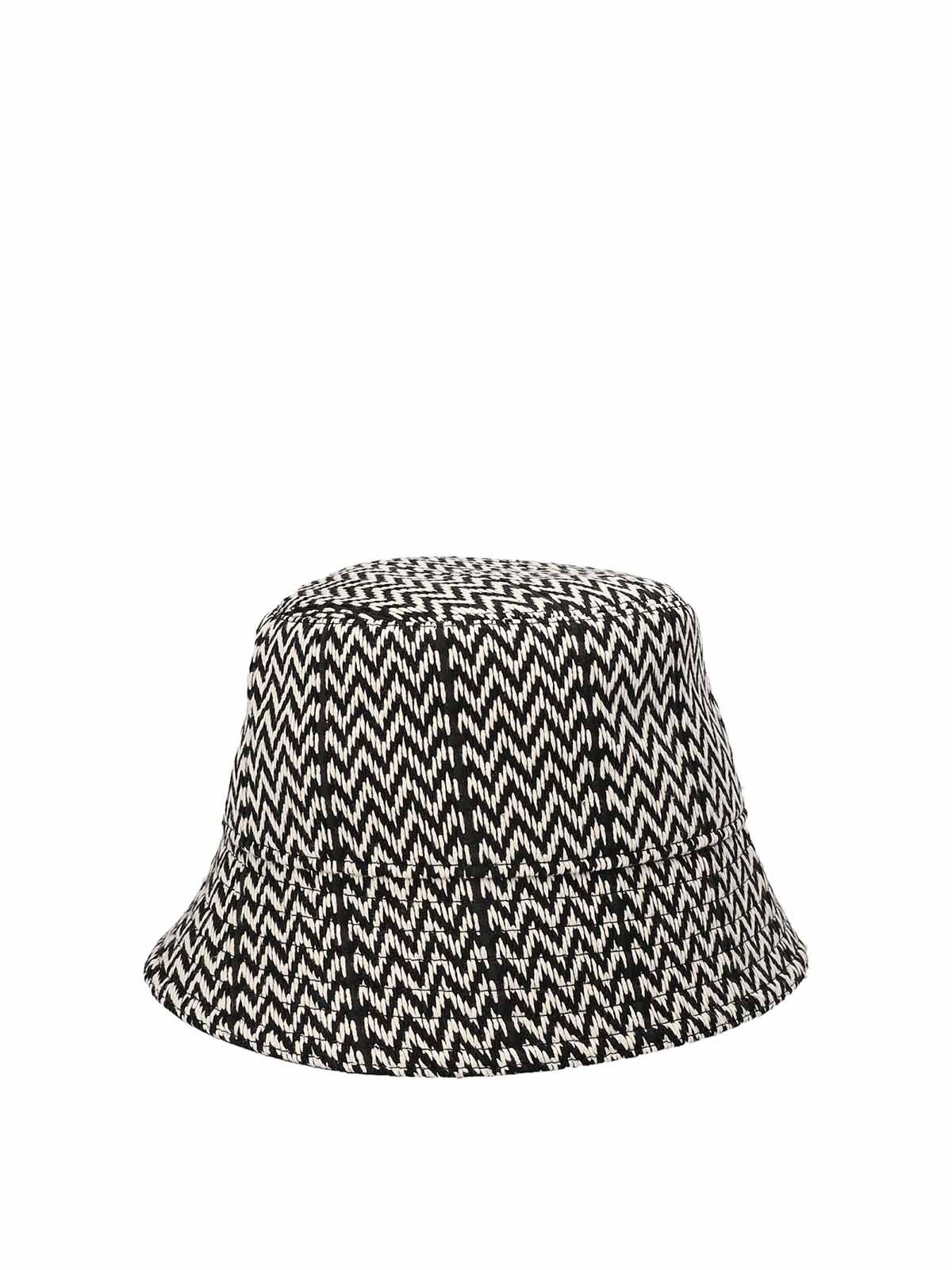 Lanvin o1y0125 Size : 6 7/8 Hat / Cap in Black/White Size ONE SIZE - 2 Thumbnail