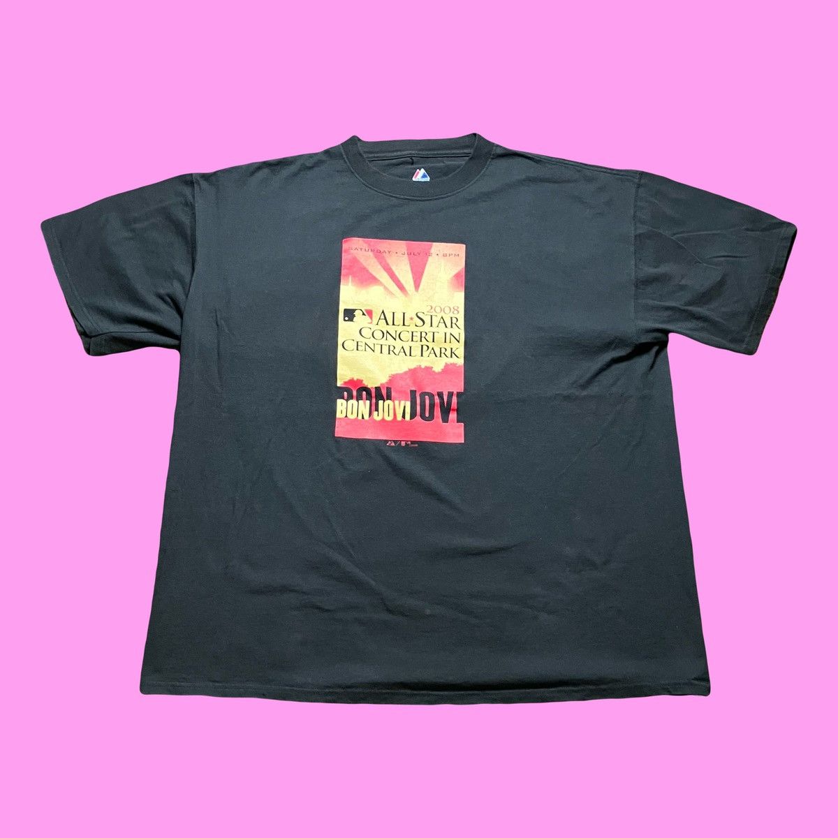 Band Tees × MLB × Majestic Bon Jovi MLB All Star Game 2008 Concert Band T Shirt Size US XXL / EU 58 / 5 - 1 Thumbnail