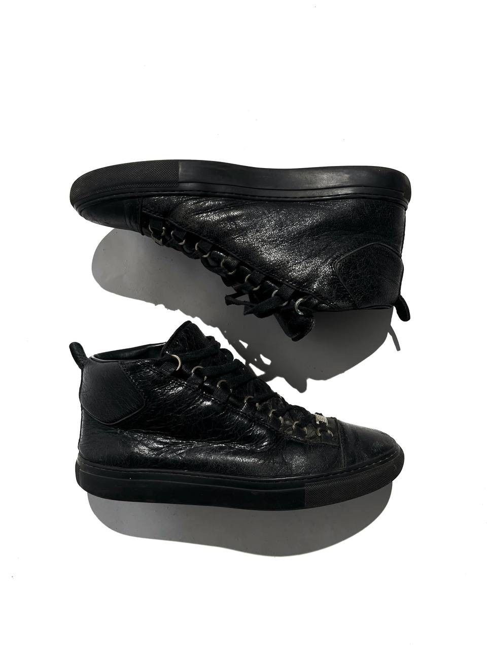 Balenciaga Balenciaga Arena Black Cracked Leather Hightop Size US 8 / EU 41 - 1 Thumbnail