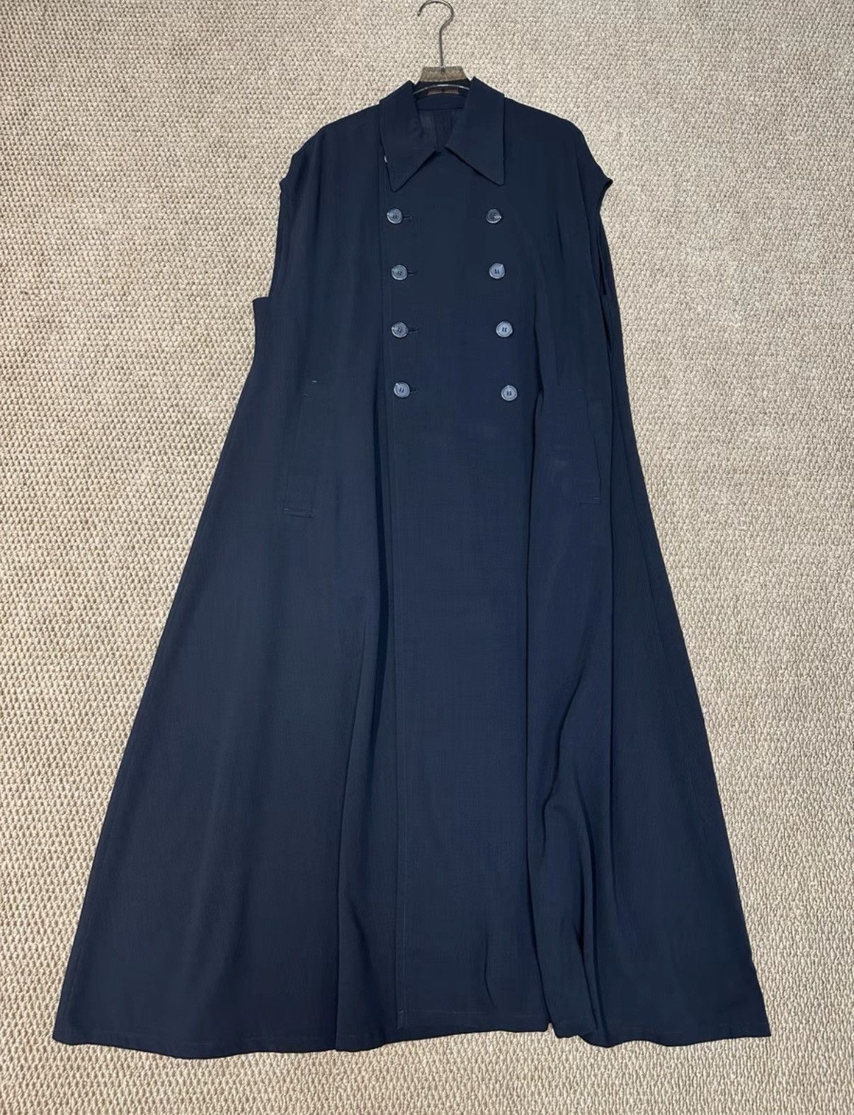 Yohji Yamamoto Yohji Yamamoto Y's Navy Sleeveless Wool Cape Coat K23 Size US S / EU 44-46 / 1 - 1 Thumbnail