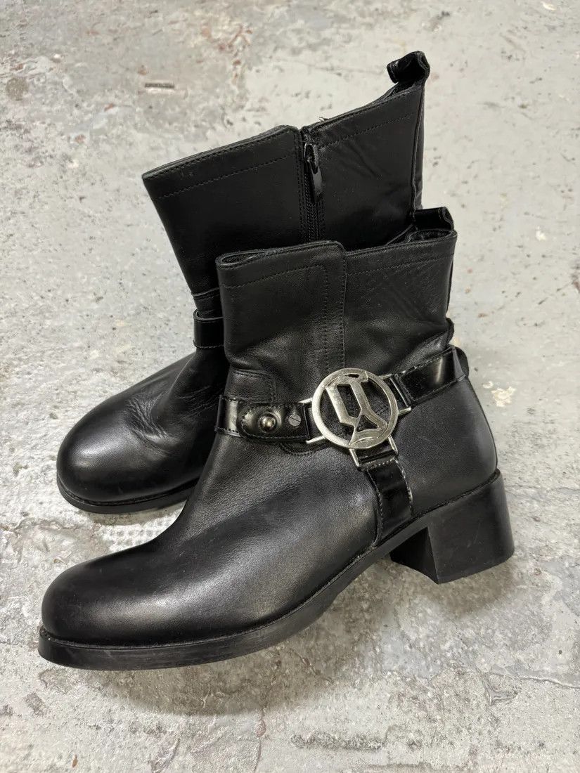 Designer × John Galliano × Vintage 2000s Galliano Black Buckle Leather Boots Size US 9 / IT 39 - 5 Thumbnail