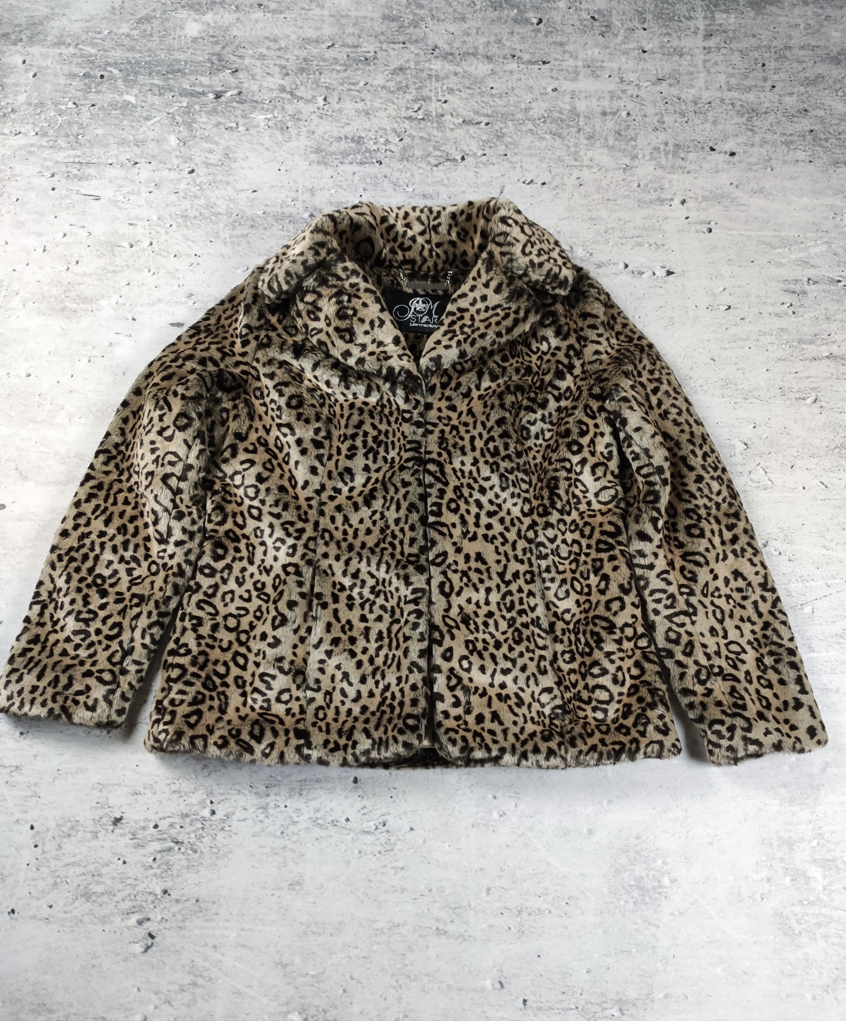 Vintage Julien Mac Donalnd women jacket faux fur leopard Size L / US 10 / IT 46 - 2 Thumbnail