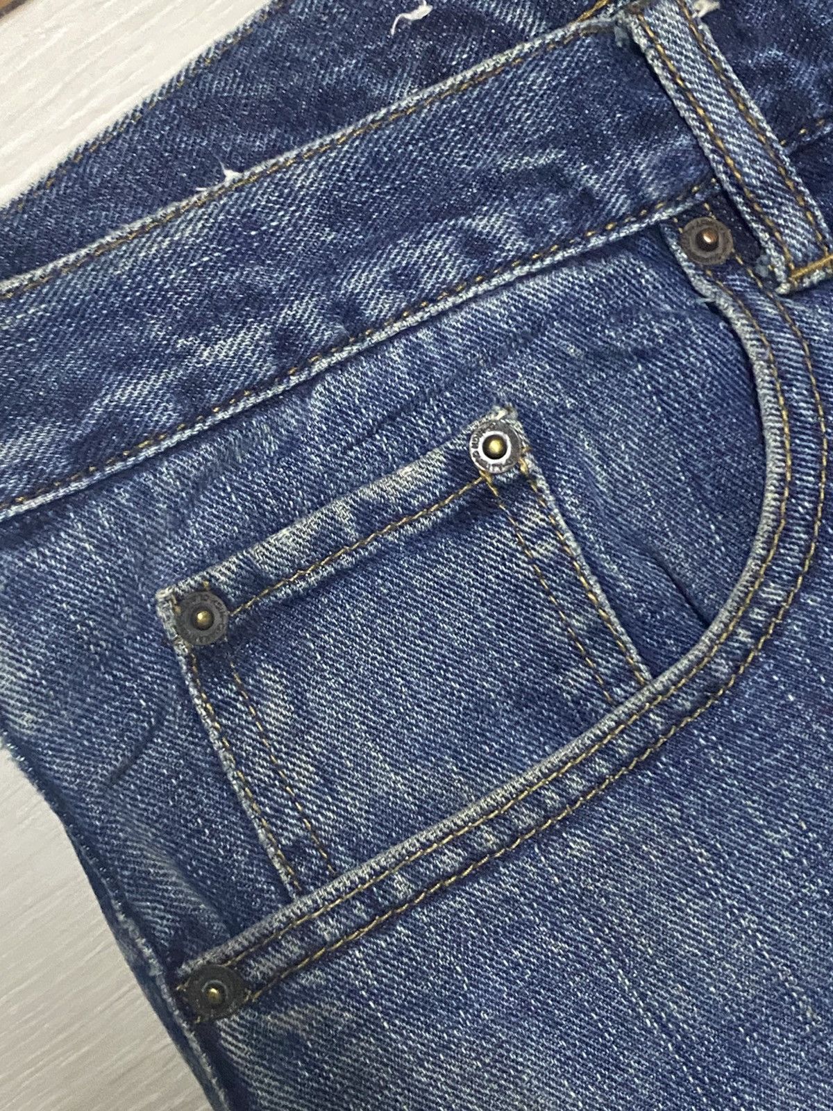 Other Vintage Japanese Brand Top Valu Blue Wash Distressed Jeans Size US 36 / EU 52 - 7 Thumbnail