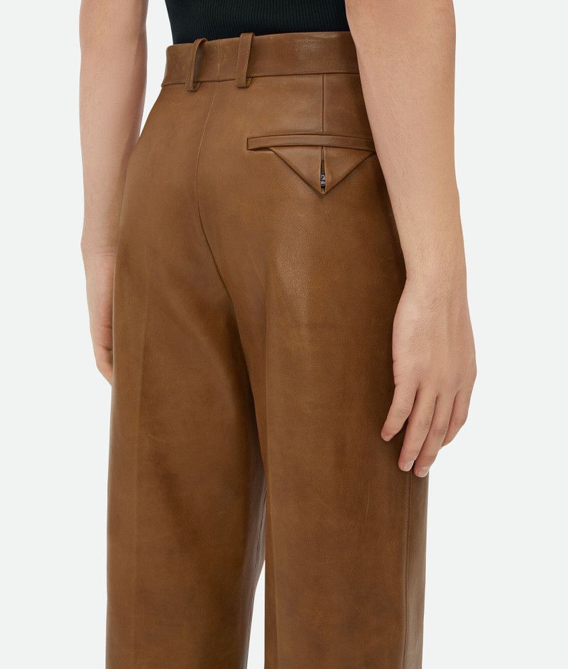 Bottega Veneta o1s1rm0326 Vintage-Effect Leather Trousers in Brown Size US 34 / EU 50 - 5 Thumbnail