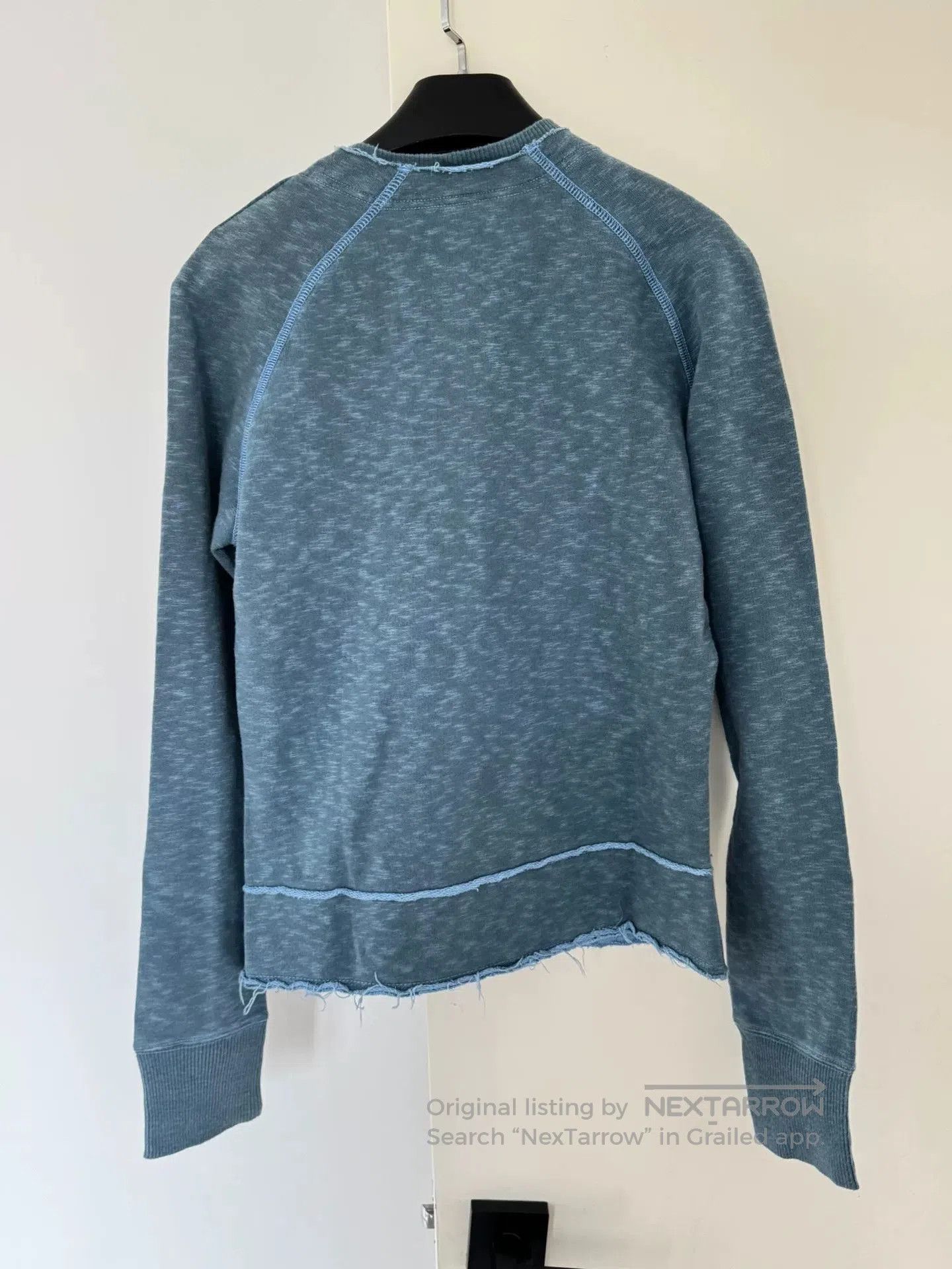 Diesel Diesel Distressed Collarless Sweatshirt Jacket. Size L / US 10 / IT 46 - 7 Thumbnail