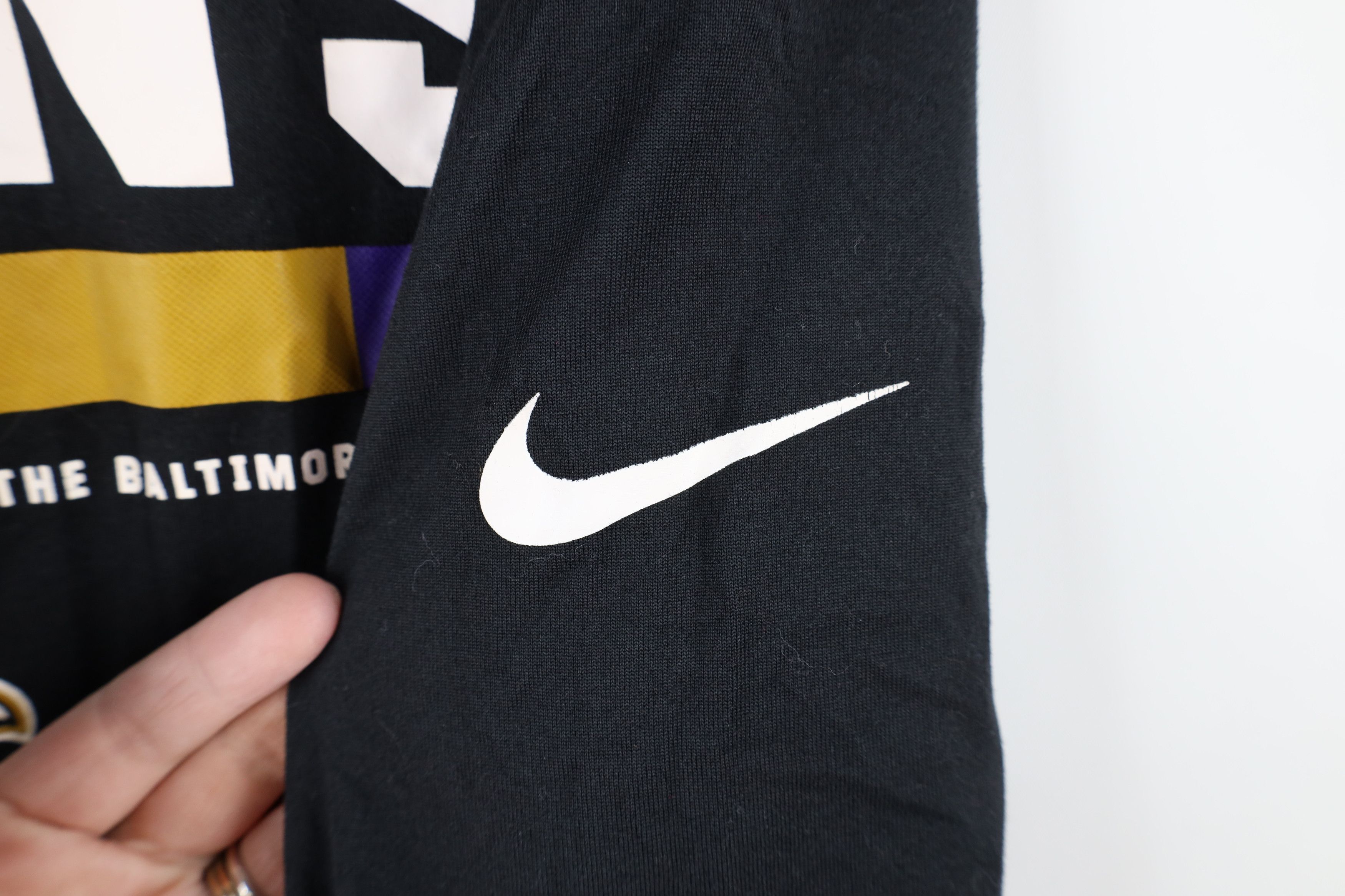 Nike × Vintage Nike Out Baltimore Ravens Football Long Sleeve T-Shirt Black Size US XL / EU 56 / 4 - 4 Thumbnail