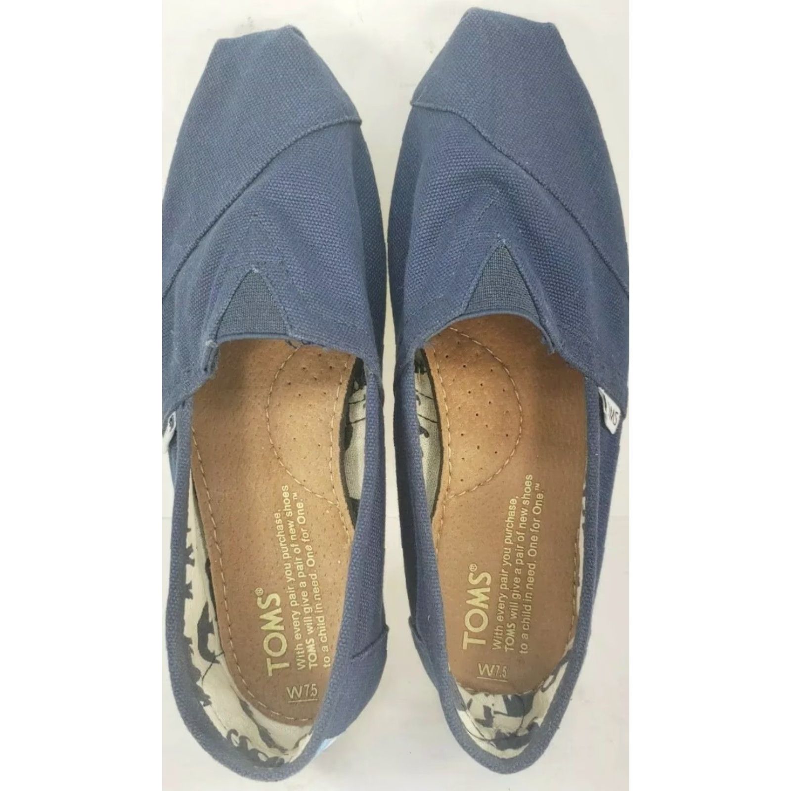 Vintage Tom's Women's Classics Navy Canvas Flats Size US 7.5 Venice Collection Flat Shoes Slips On Casual Size US 8 / IT 38 - 6 Thumbnail