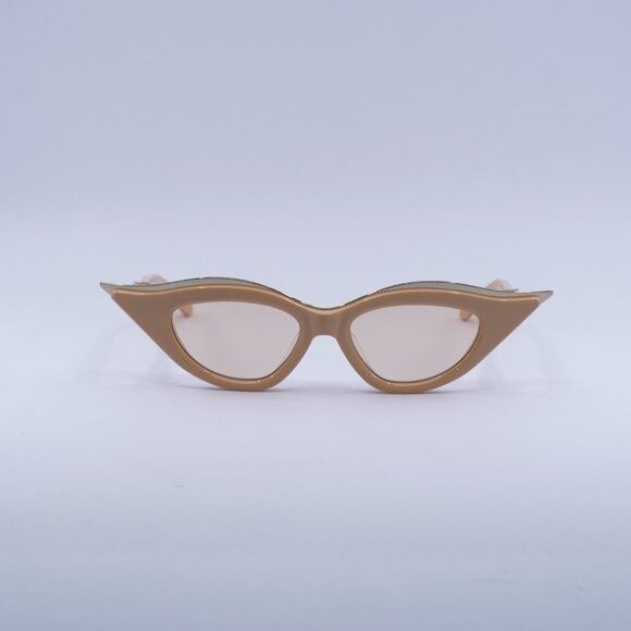 Valentino 🕶️ New Valentino V-GOLDCUT-II VLS-114C Sunglasses - Beige Size ONE SIZE - 4 Thumbnail