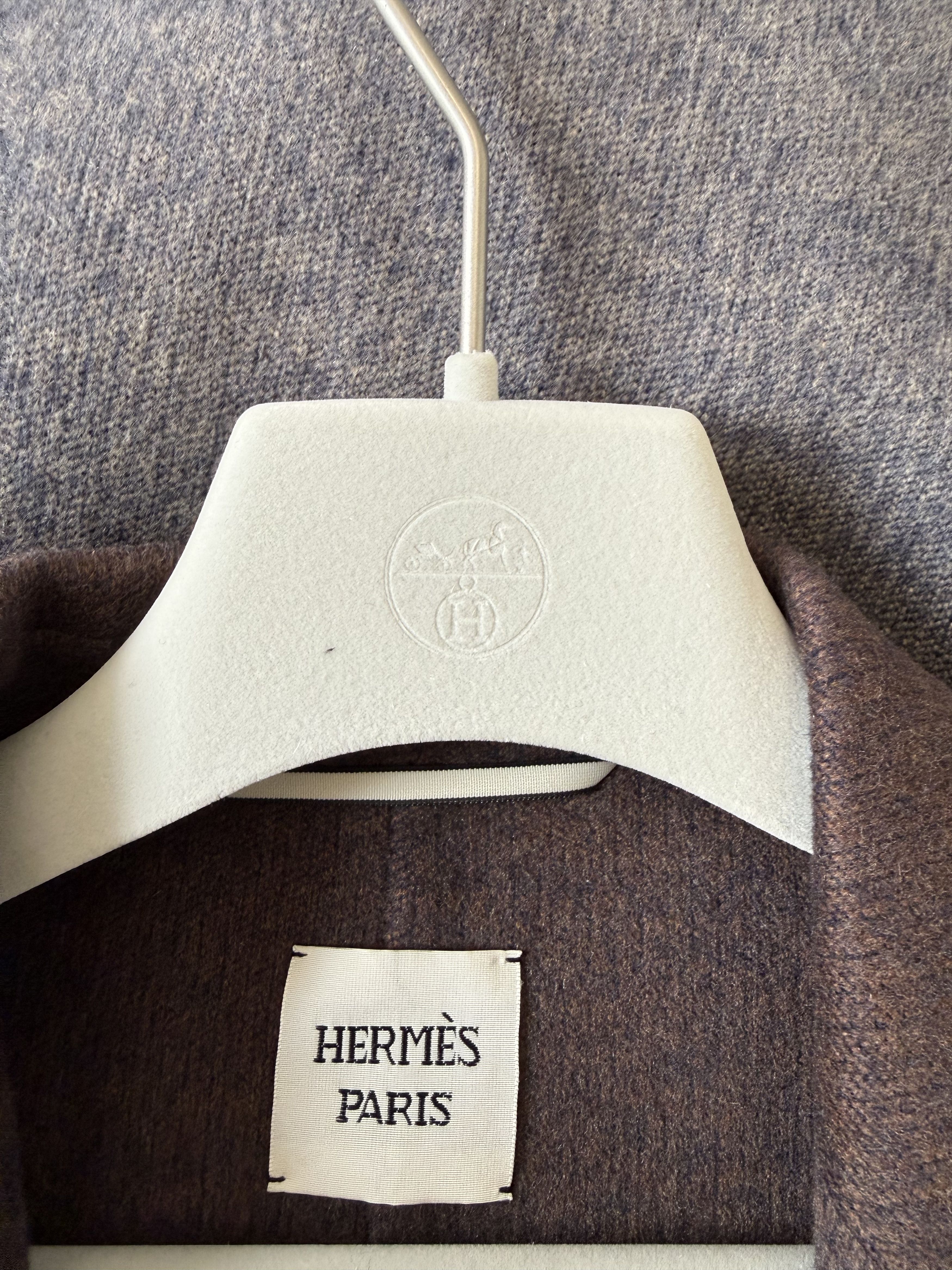 Hermes Hermes Grey Mélange Double Faced Cashmere Belted Coat Size S / US 4 / IT 40 - 8 Thumbnail