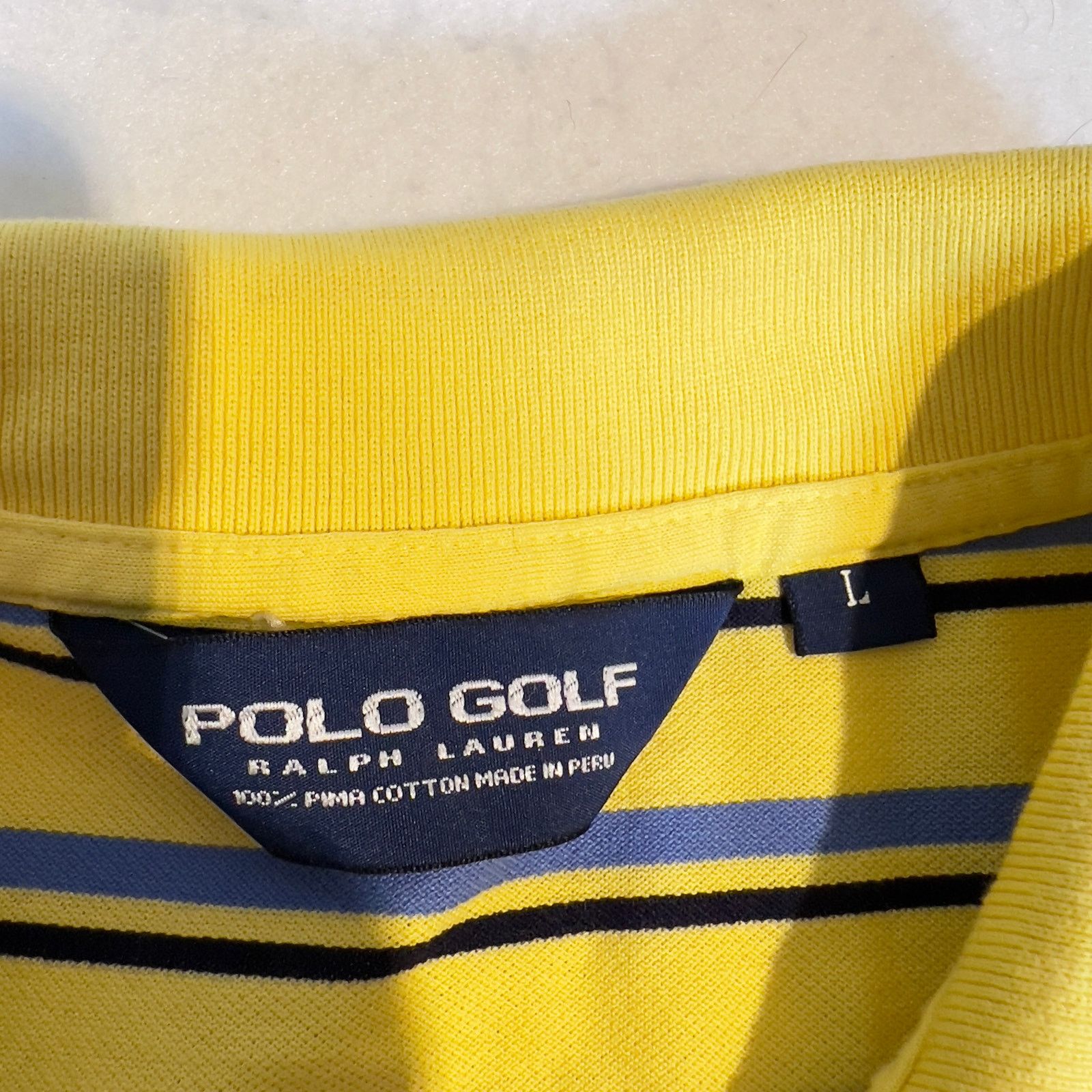 Polo Ralph Lauren Polo Golf 100 Pima Cotton Polo Shirt Men L Yellow Blue Strip Size US L / EU 52-54 / 3 - 3 Thumbnail