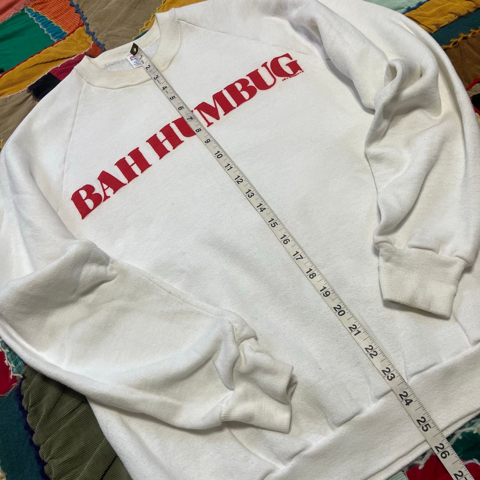 Jerzees Vintage Jerzees by Russel ‘Bah Humbug’ White Crewneck XL Size US XL / EU 56 / 4 - 5 Thumbnail