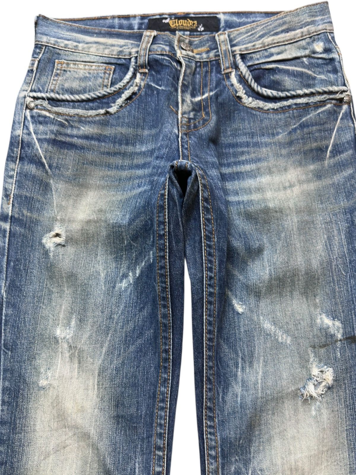 Red Clouds Collective Vintage Cloud 72 Embroidery Faded Whiskers Denim Size US 30 / EU 46 - 2 Thumbnail