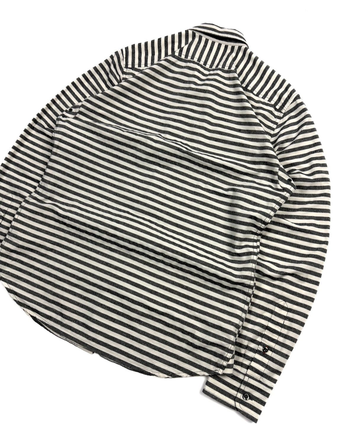 Diesel Diesel Vintage Prison Style Striped Button Shirt Cotton Gray Size US M / EU 48-50 / 2 - 9 Thumbnail