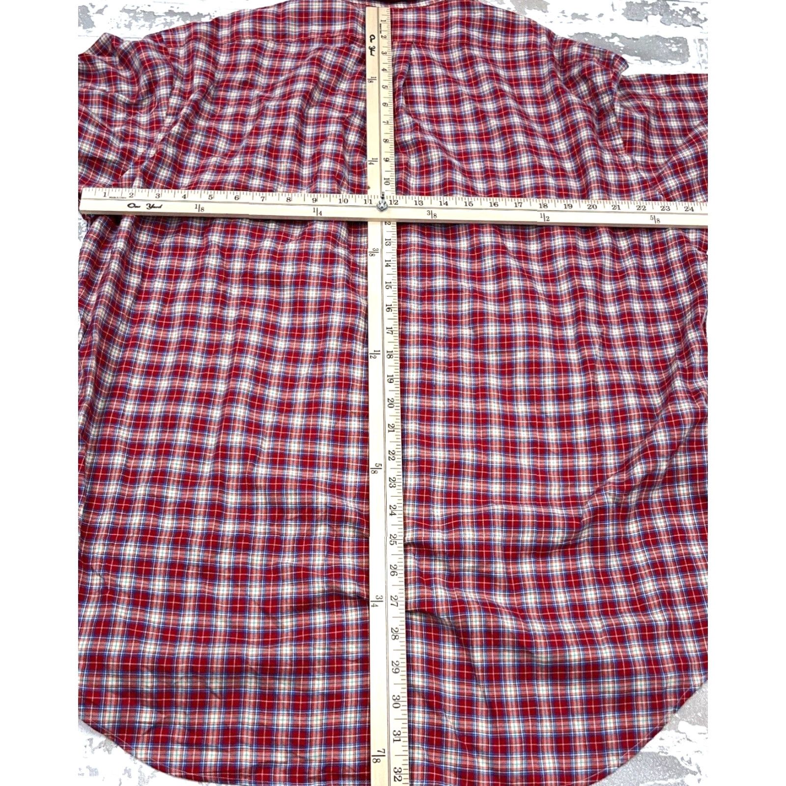 Ralph Lauren Ralph Lauren Button-Up Shirt Men Large Red Plaid Flannel Cotton Casual Classic Size 42R - 7 Thumbnail