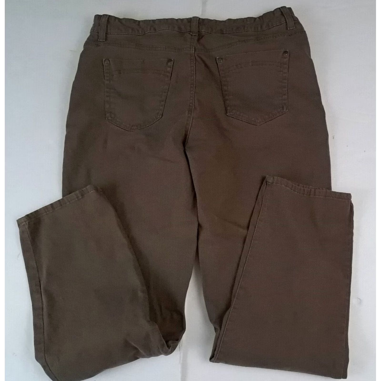 Vintage Bandolino Woman Pants Canvas Khakis 34 in Waist 31 in Inseam 16 Regular Brown 100% Cotton Walking Activewear Womens Size 38" / US 16 / IT 52 - 6 Thumbnail