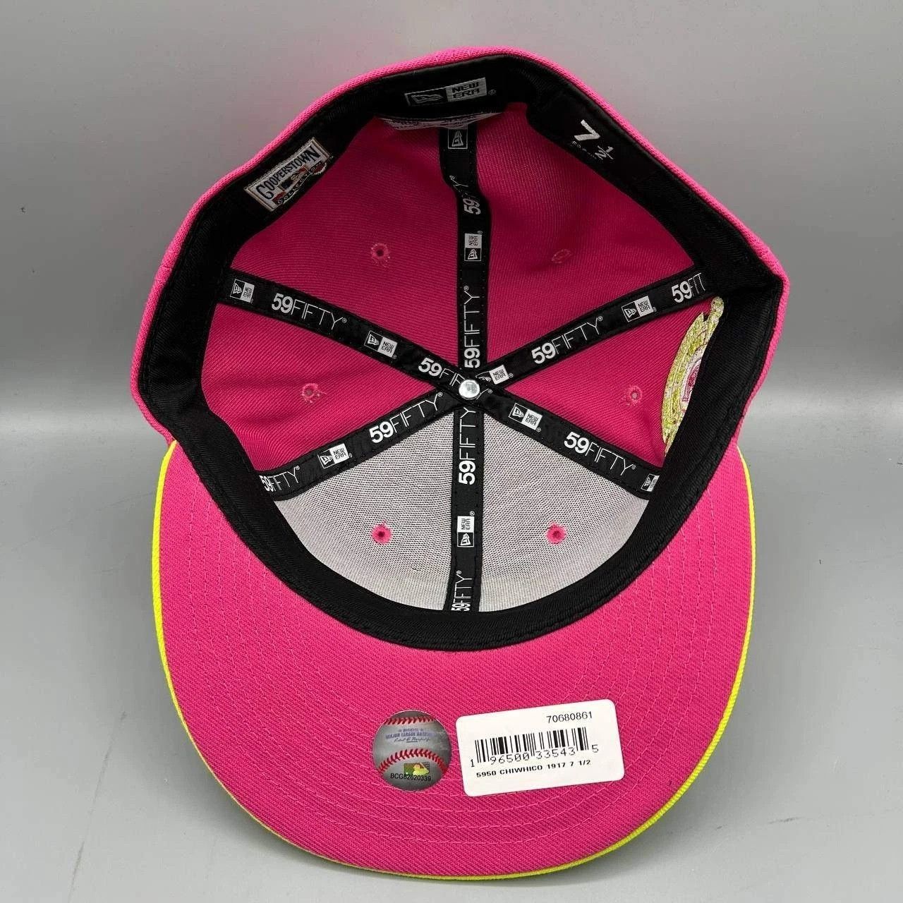 New Era Chicago White Sox Hat Men 7 1/2 Pink Yellow MLB Fitted Cap Size ONE SIZE - 7 Thumbnail