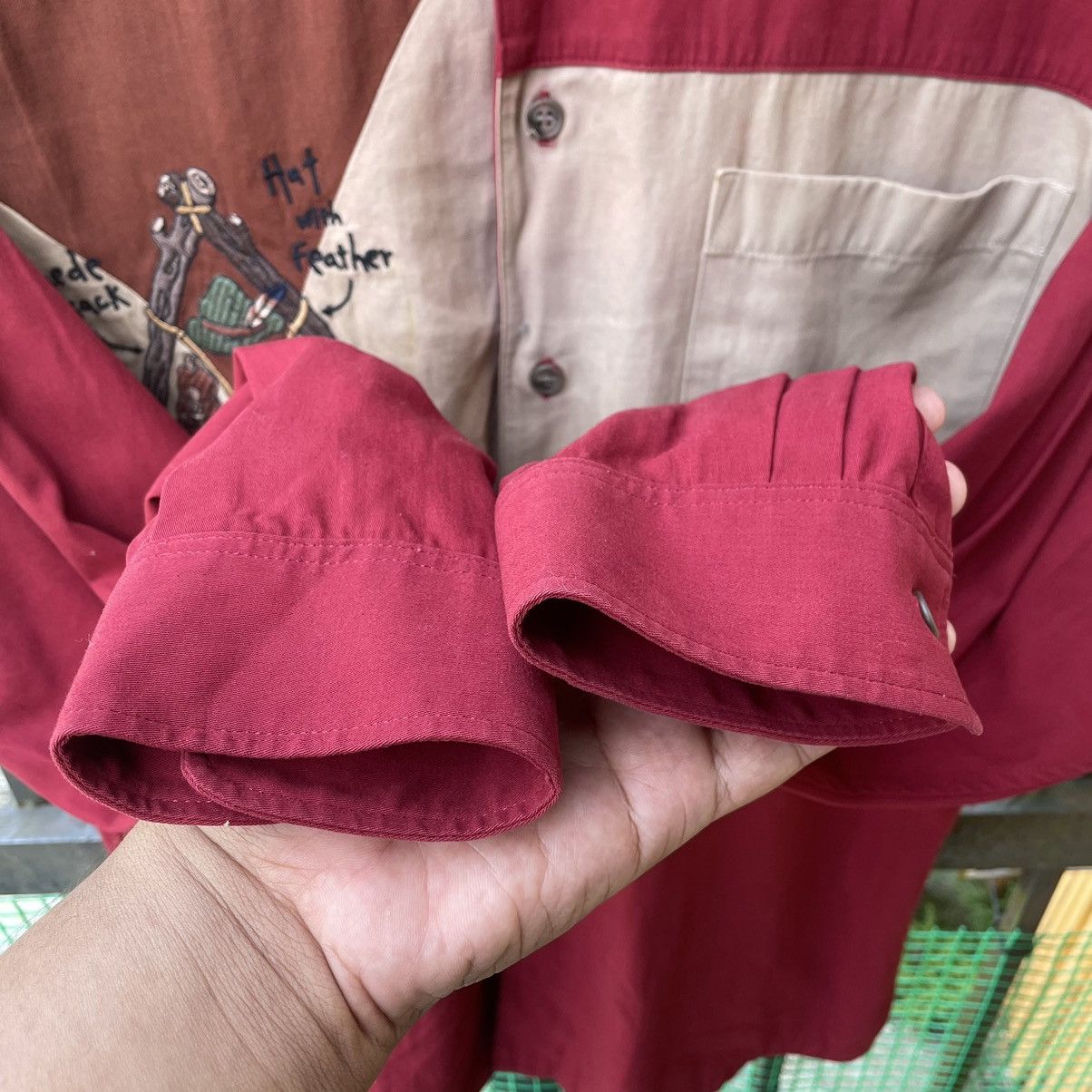 Designer × Japanese Brand × Vintage 🔥🇯🇵PIA SPORTS Suede Rucksack Two Tone Buttons Shirts Size US M / EU 48-50 / 2 - 6 Thumbnail