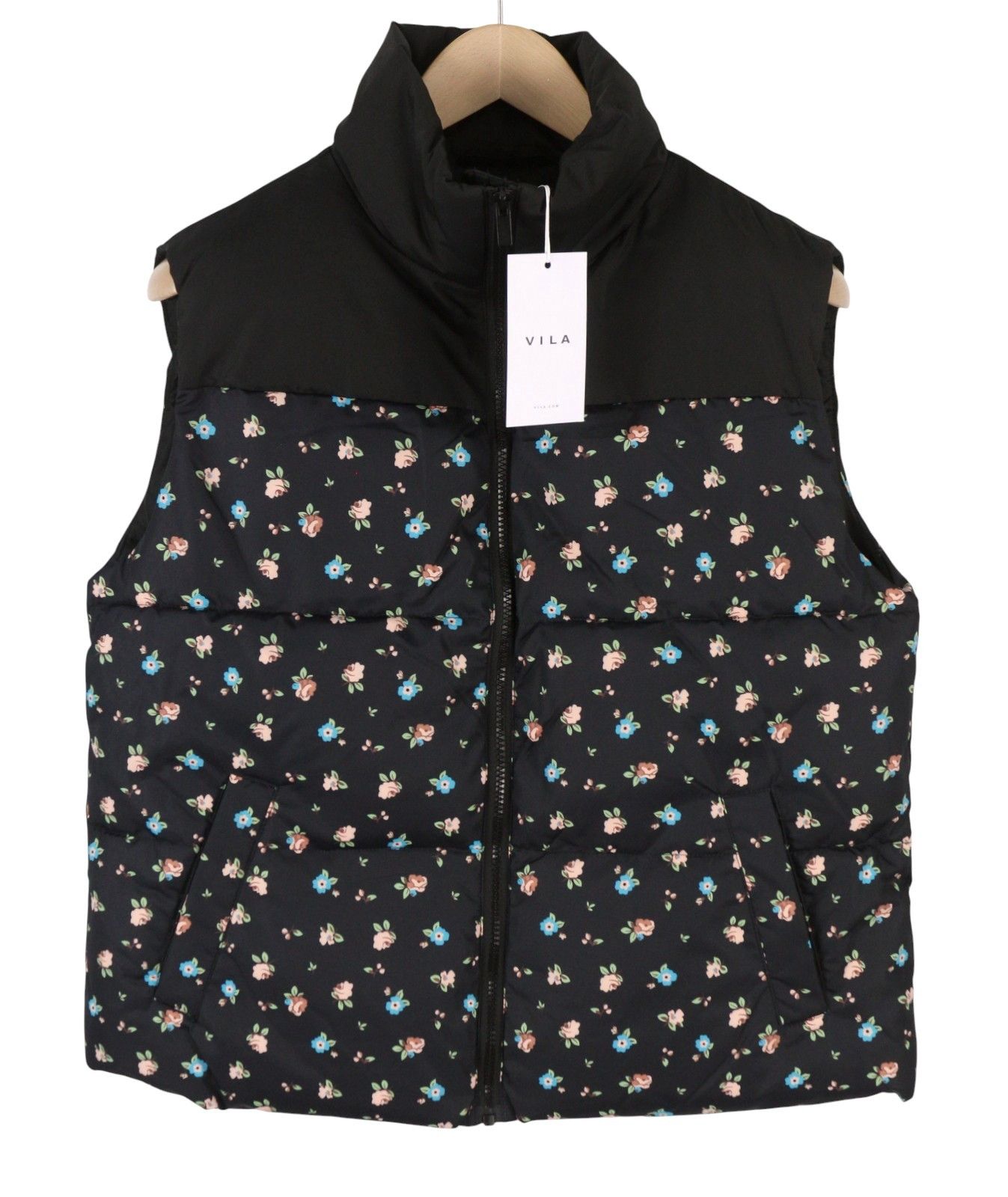 Other MAJA HIGH NECK EU42 Black Floral Quilted Vest 88034 Size XL / US 12-14 / IT 48-50 - 4 Thumbnail