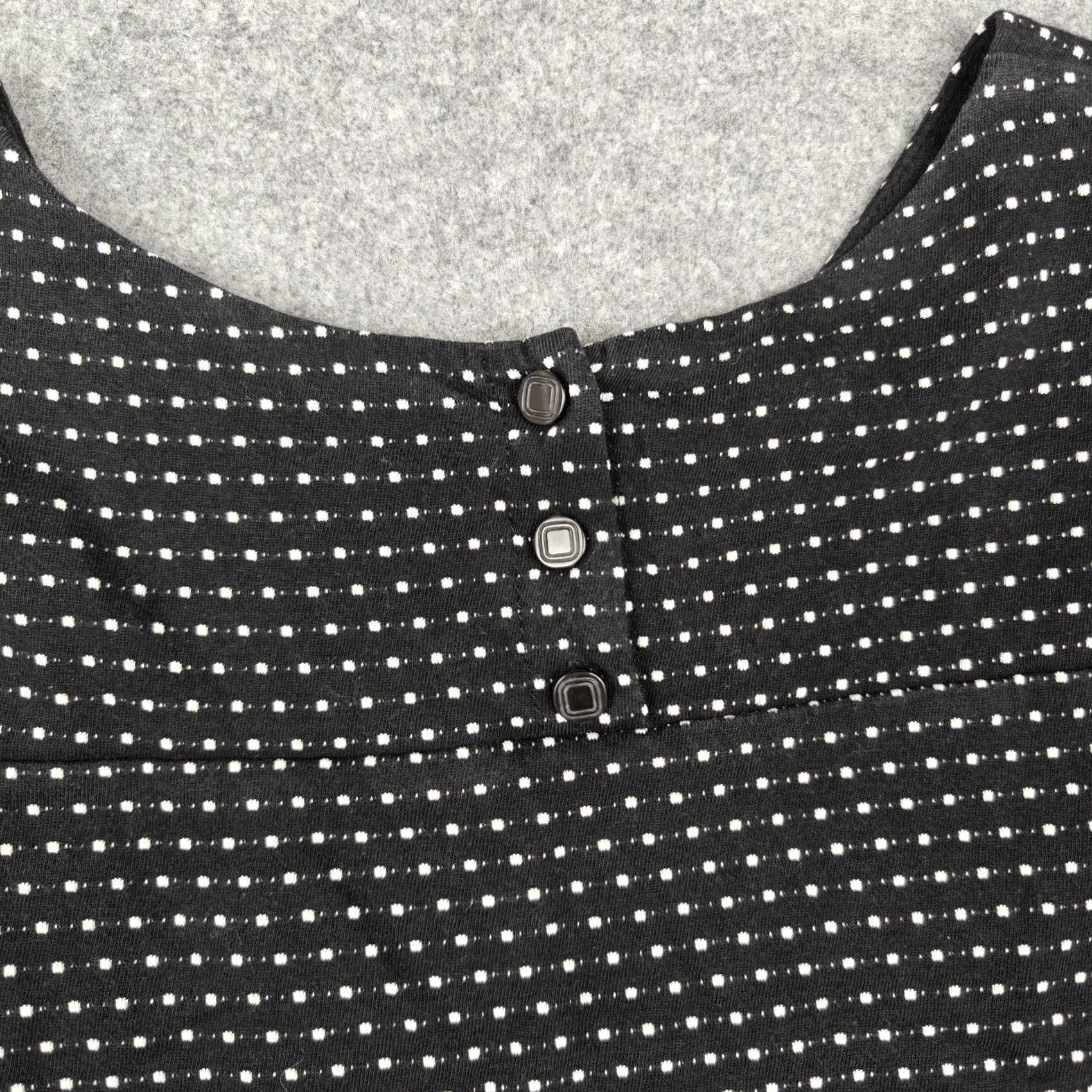 Vintage Maeve Anthropologie Dress Womens M Black Polka Dot Knit Shift Short Sleeve Mini Size 32" / US 10 / IT 46 - 7 Thumbnail