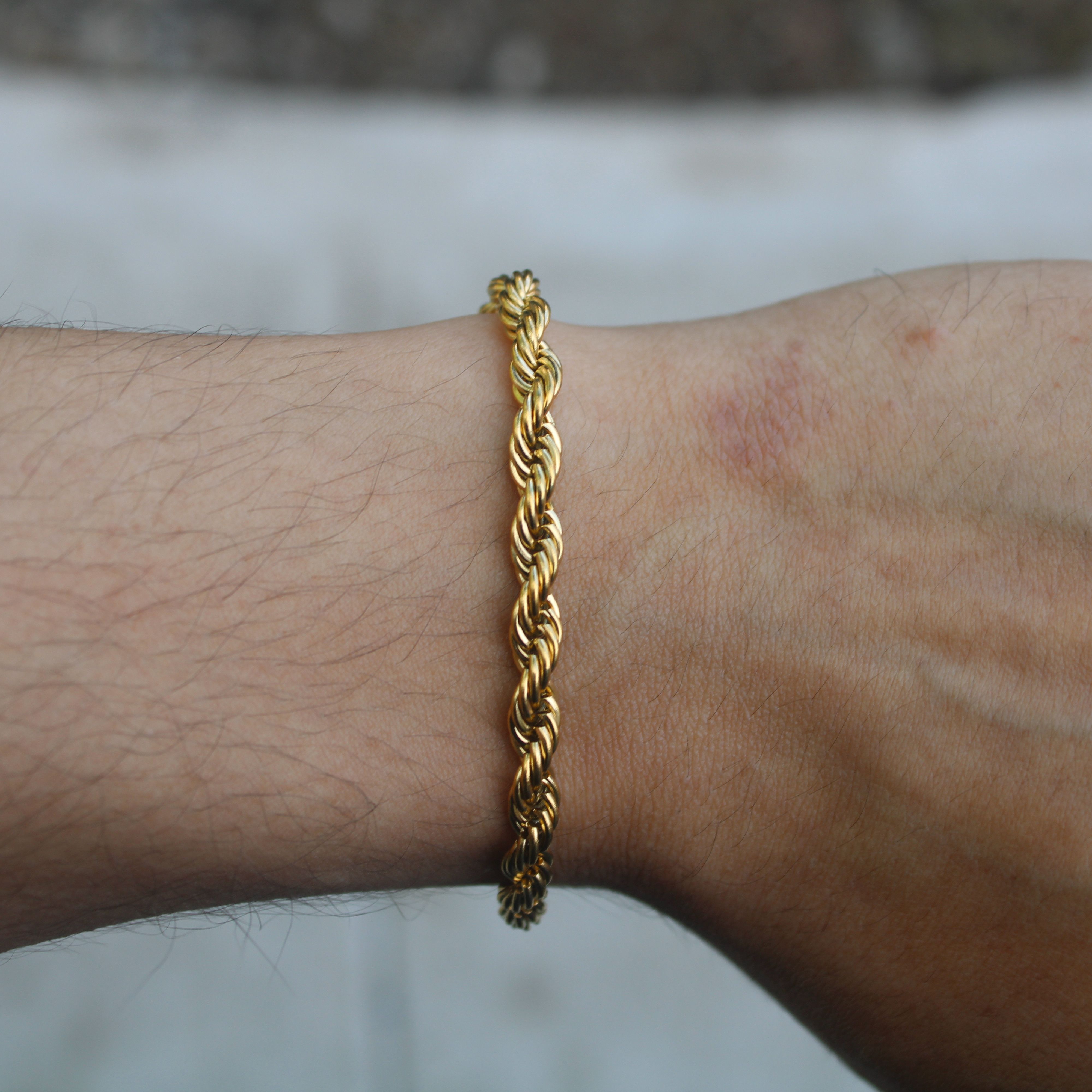 Jewelry × Vintage Gold 5mm Rope Bracelet 7"/ 8" Size ONE SIZE - 1 Thumbnail