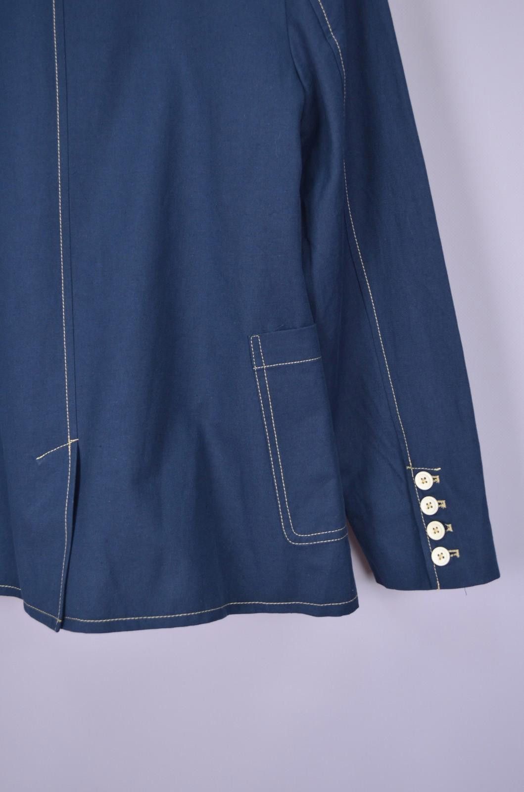 Designer Wyse Alaina Linen Jacket Size 2 US6 Cotton Linen Blue Blazer Size M / US 6-8 / IT 42-44 - 9 Thumbnail