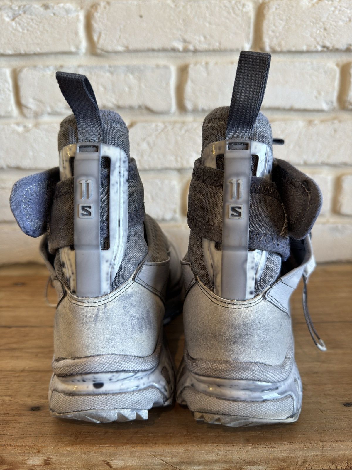 11 By Boris Bidjan Saberi Light Grey Bamba 3X High Sneakers Size US 10 / EU 43 - 2 Thumbnail