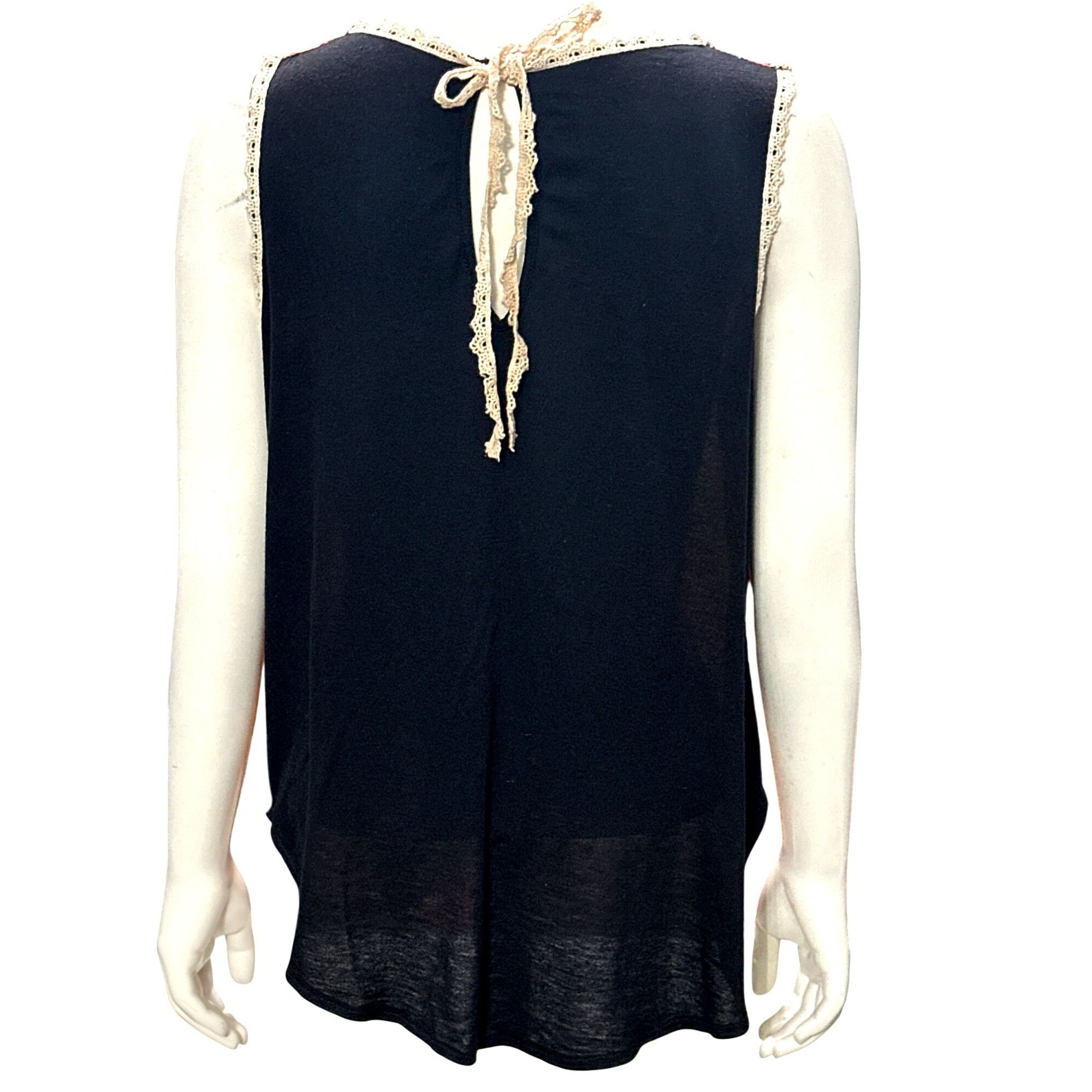 Other CCC Bohemian Paisley Print Sleeveless Blouse With Lace Trim Size M / US 6-8 / IT 42-44 - 3 Thumbnail