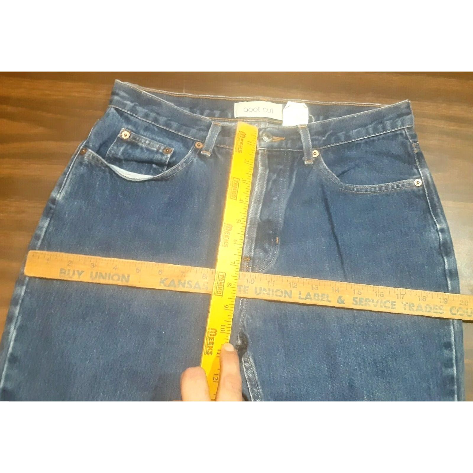 Gap VINTAGE Gap 90s Rocker High Rise Mom Jeans 10 Regular Blue Bootcut Made in USA Size 29" - 5 Thumbnail