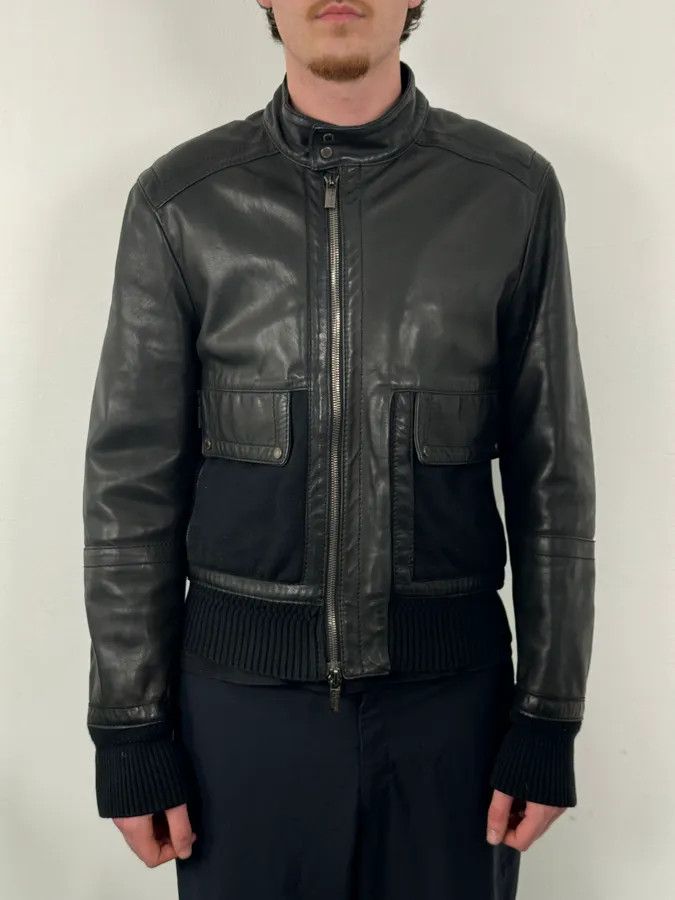 Dirk Bikkembergs AW2008 Dirk Bikkembergs Black Leather Contrast Block Jacket Size US M / EU 48-50 / 2 - 2 Thumbnail