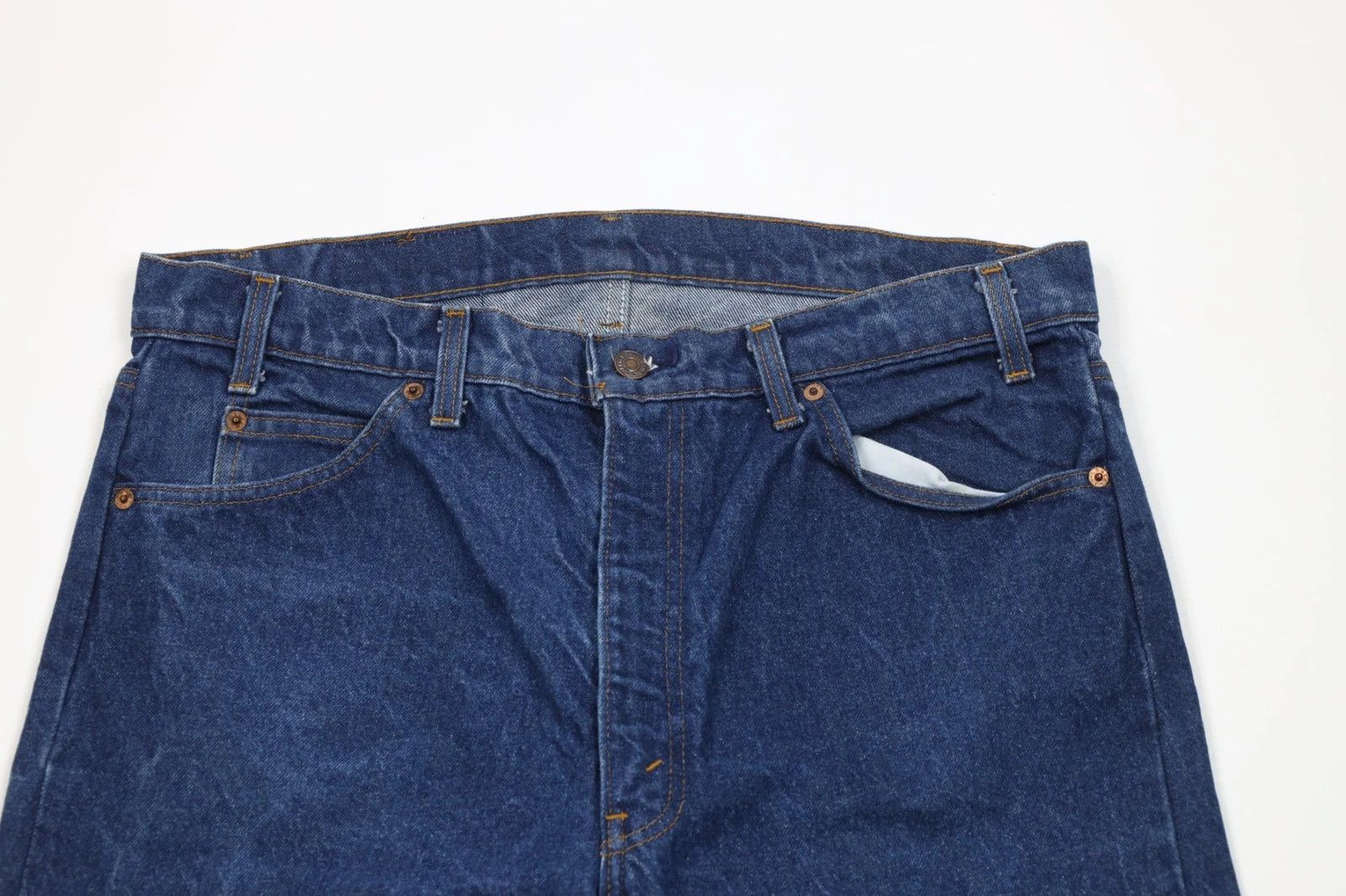 Levi's Vintage 80s Levis 505 Orange Tab Straight Leg Jeans USA Size US 36 / EU 52 - 3 Thumbnail