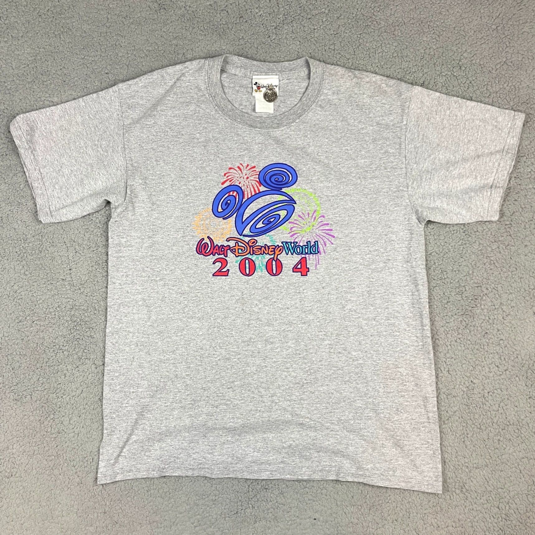 Disney Disney T-shirt Men Adult Large Gray Mickey Mouse Walt Disney World Theme Logo Crew Neck Short Sleeve Shirt Size US L / EU 52-54 / 3 - 2 Thumbnail