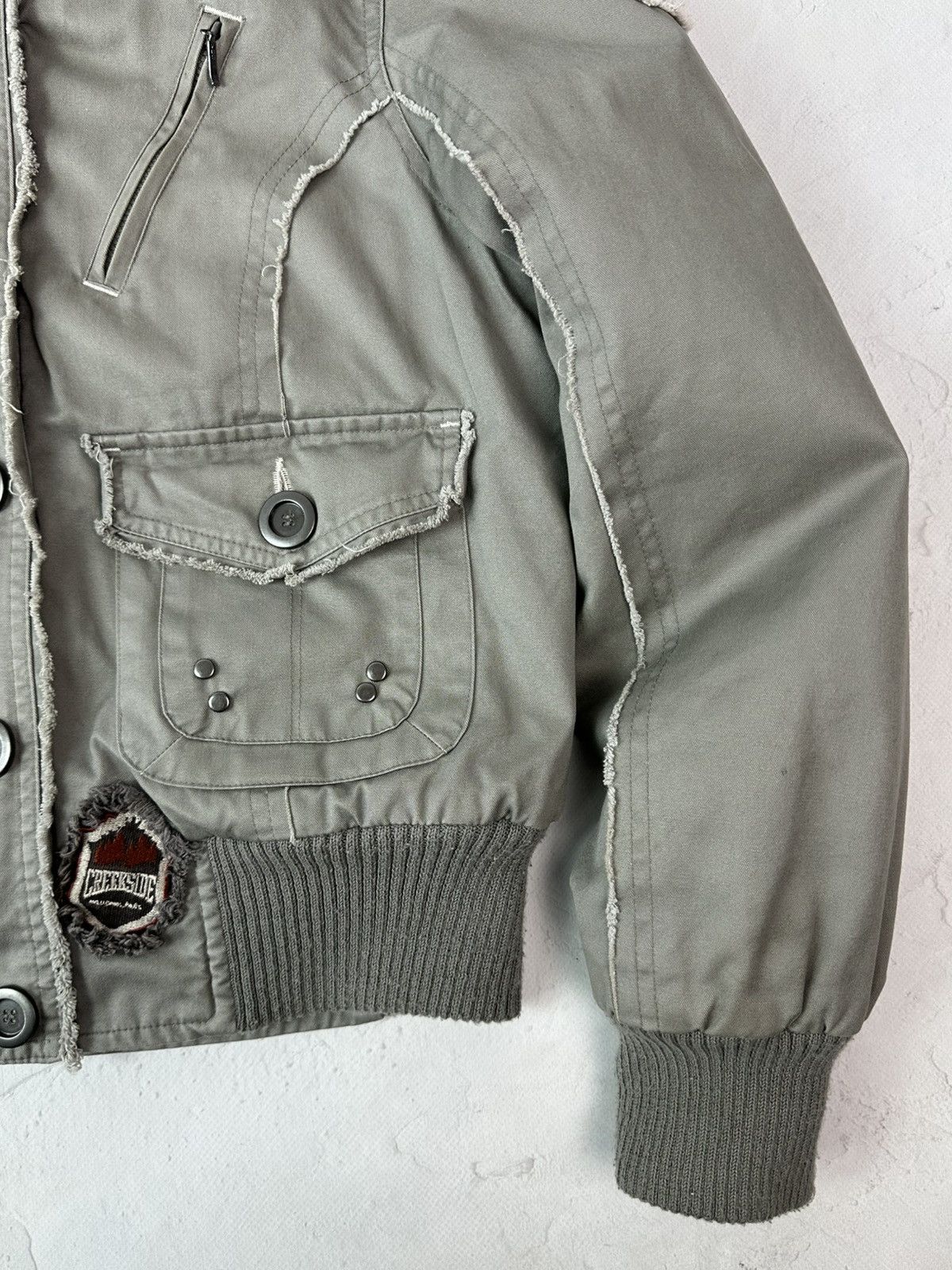 Vintage Vintage Grey Distressed Buttons Faux Fur Hooded Jacket Size M / US 6-8 / IT 42-44 - 6 Thumbnail