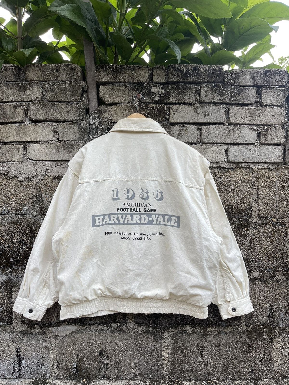 90s VINTAGE HARVARD YALE BOMBER JACKET