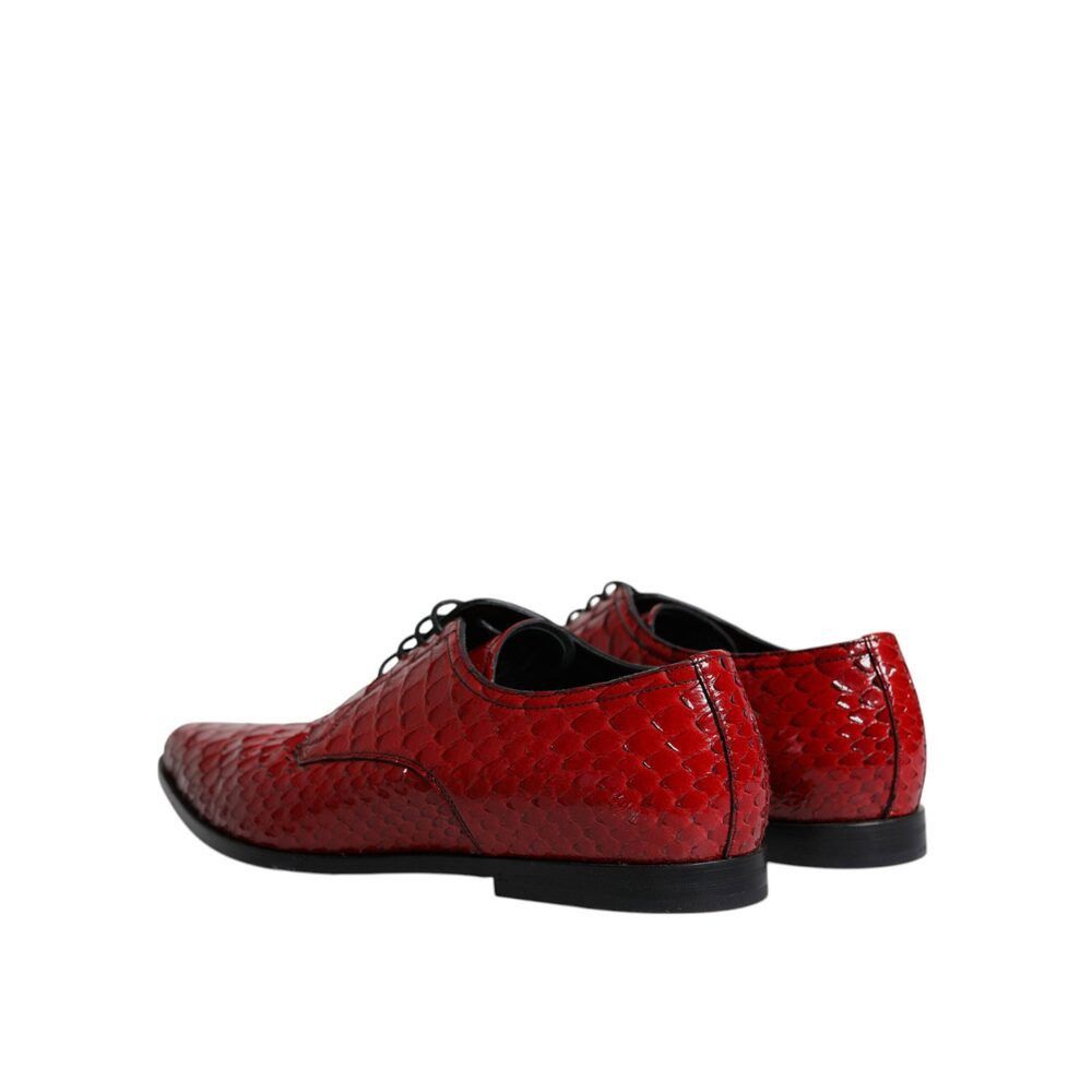 Dolce & Gabbana Dolce & Gabbana Red Textured Varnished Derby Men Formal Shoe Size US 10 / EU 43 - 5 Thumbnail