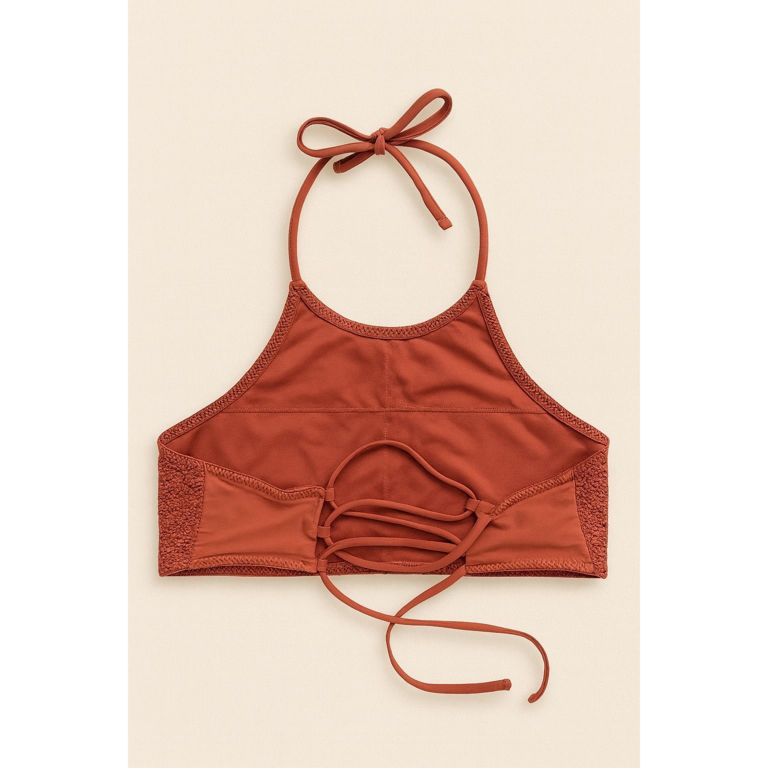 Other IKA-KU Rust Crochet Halter Bralette Top Size L Size L / US 10 / IT 46 - 2 Thumbnail