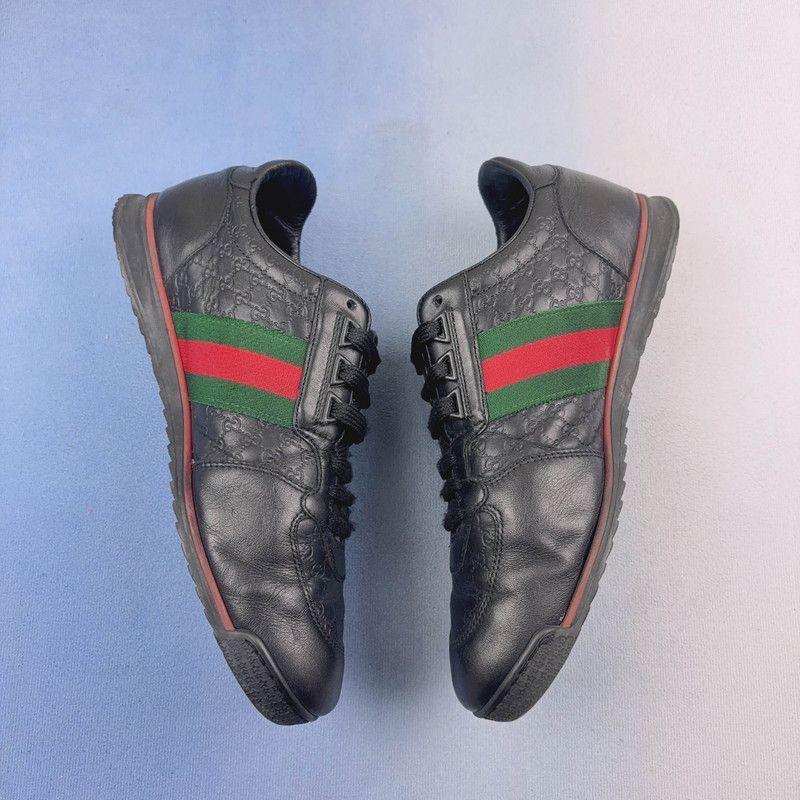 Gucci Gucci Black Leather Casual Sneakers Size US 8.5 / EU 41-42 - 7 Thumbnail