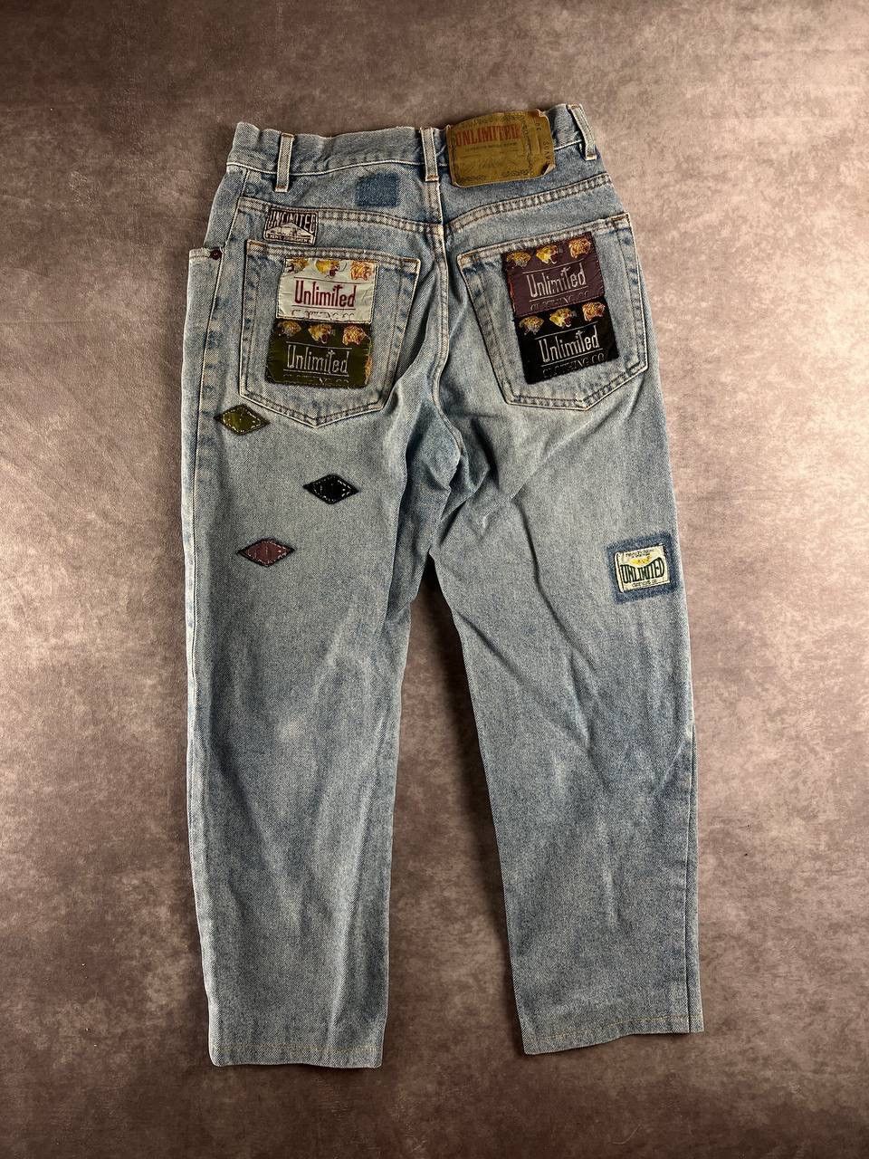 Other 90s Unlimited Jeans with Colorful Patches – Italy 30 Size Size US 30 / EU 46 - 1 Thumbnail
