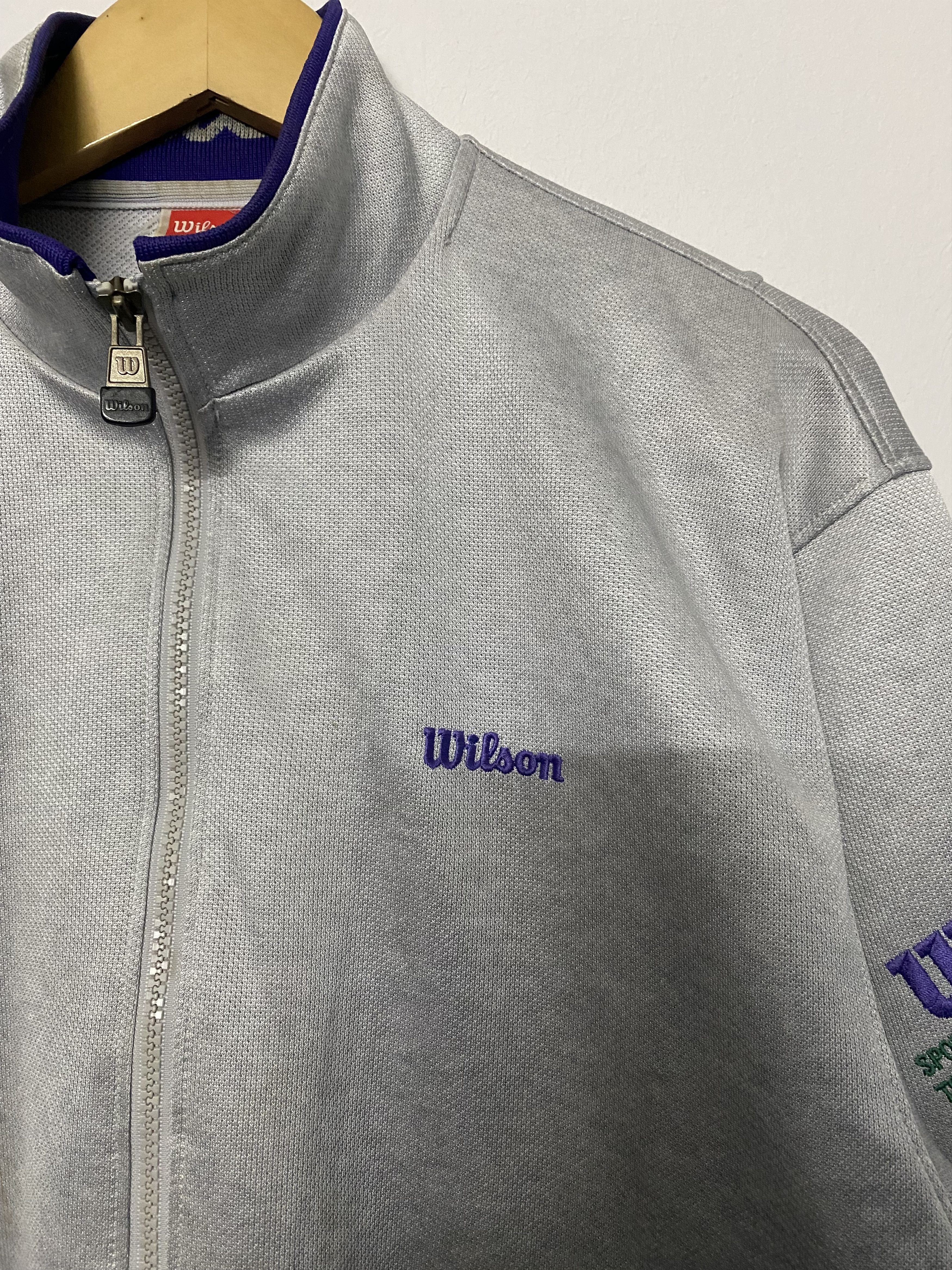 Wilson Vtg 90s Wilson Track Jacket Full Zip Gray Boxy Fit Size US S / EU 44-46 / 1 - 7 Thumbnail