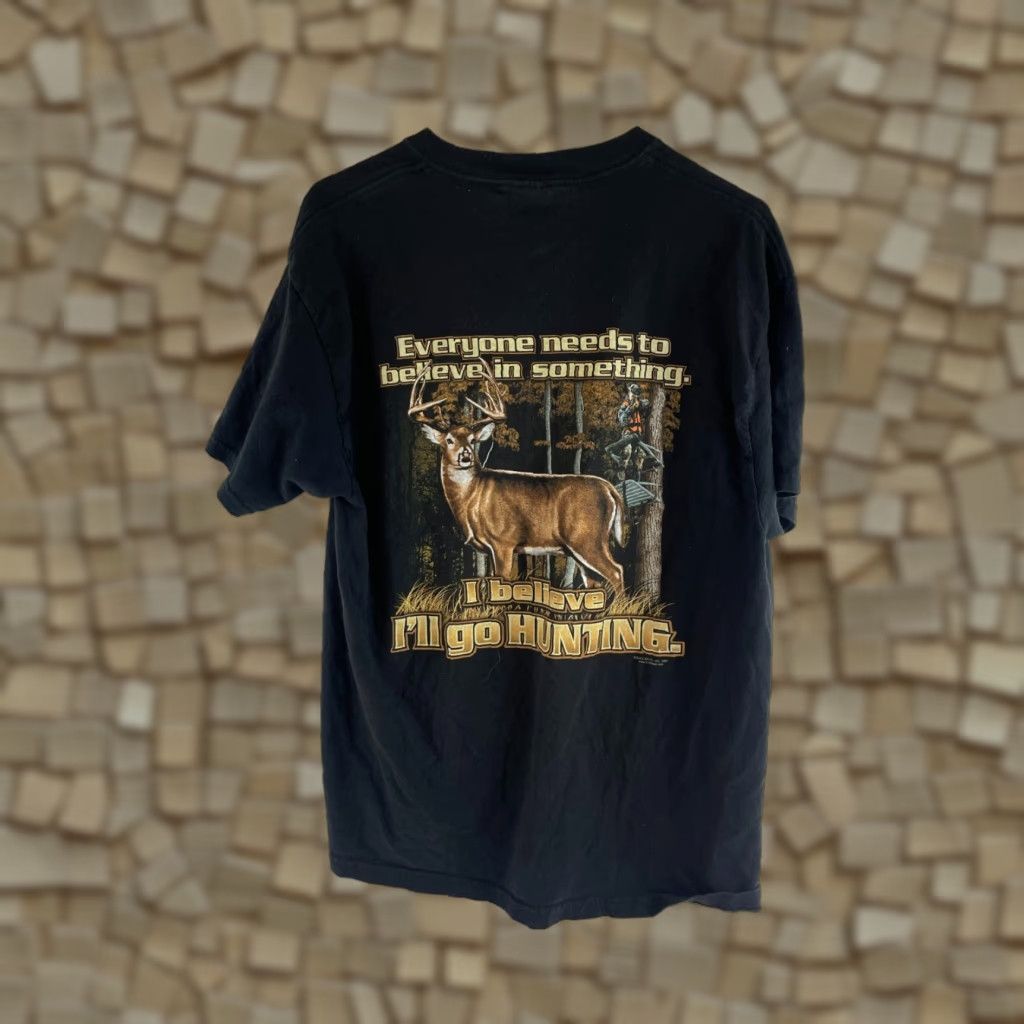 Delta Delta T-Shirt Men Size Large Black Short Sleeve I’ll go Hunting Deer Graphic shirt Mens L Black Deer Graphic Size US L / EU 52-54 / 3 - 1 Thumbnail