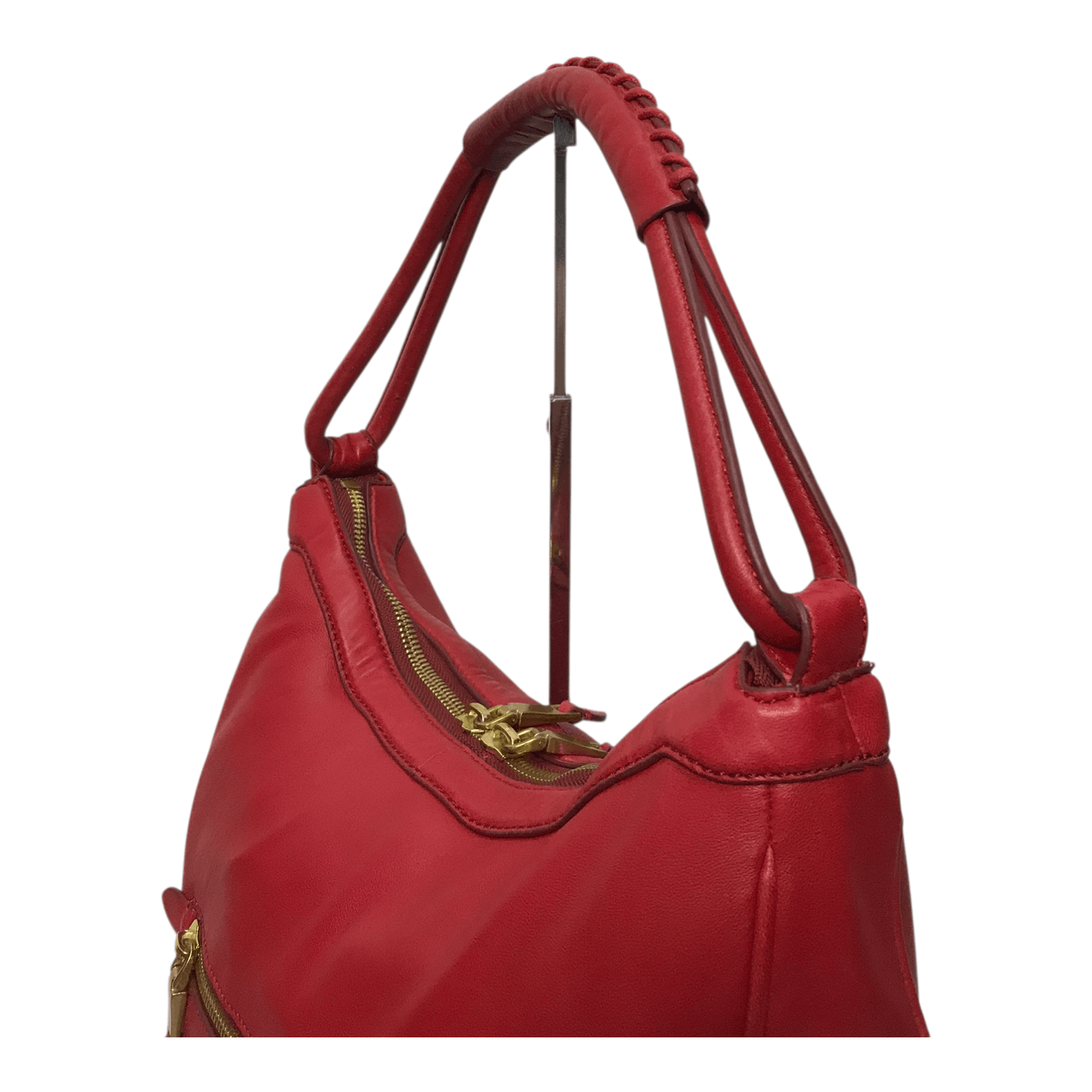 J.Crew J.Crew Cross Body Leather Red Hobo Bag Size ONE SIZE - 6 Thumbnail