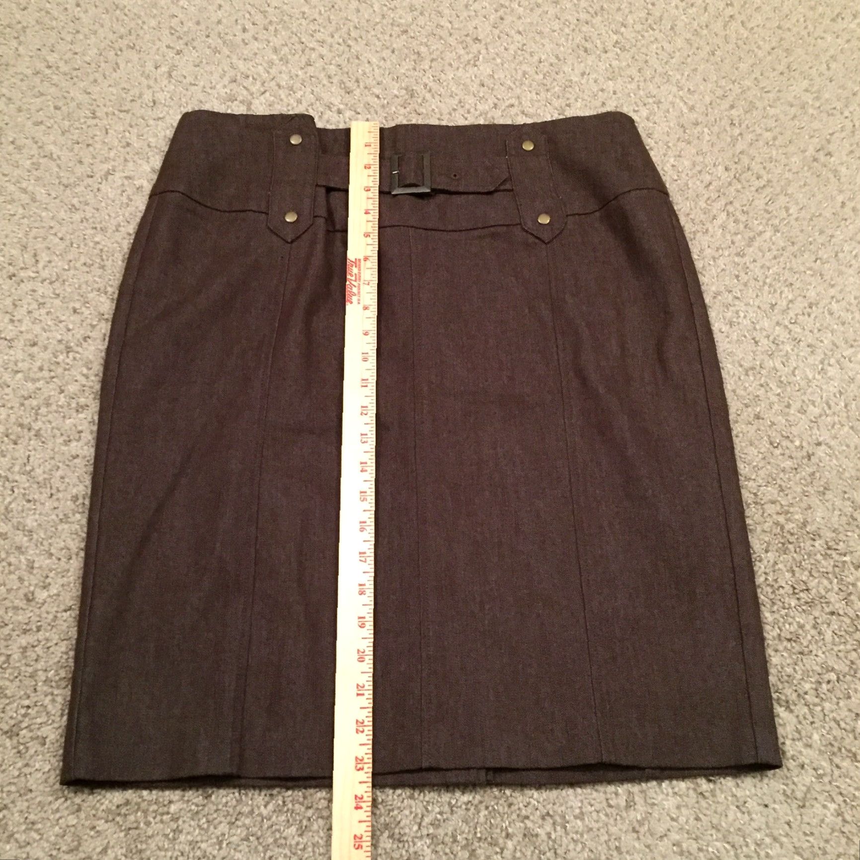 Vintage Nycc Skirt Women Knee Length Brown Cotton Blend Slit Pencil Size 8 Regular Unlined Vintage No Size 30" / US 8 / IT 44 - 4 Thumbnail