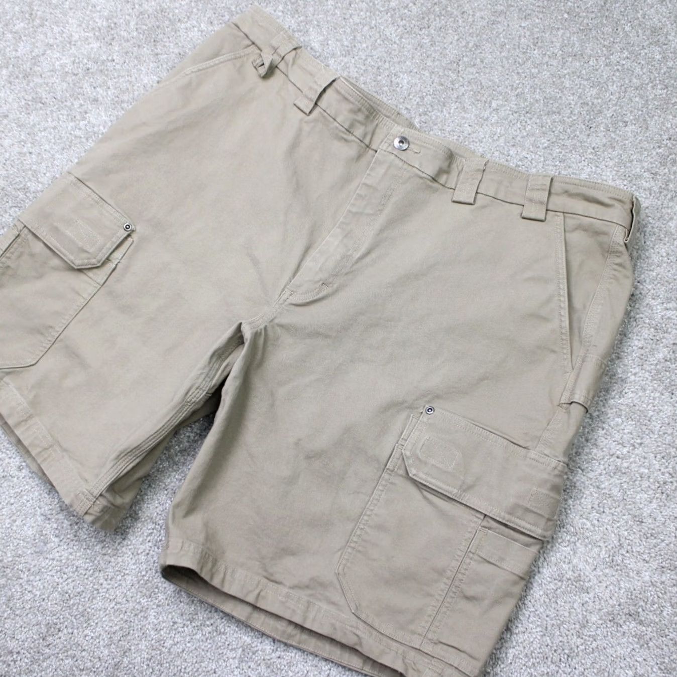 Vintage Duluth Beige DuluthFlex Fire Hose 10" Cargo Shorts Men 44 Slim/Relaxed Fit Nylon Cotton Pockets Solid (Inseam 10 in) Front Flat Front Size US 44 / EU 60 - 2 Thumbnail
