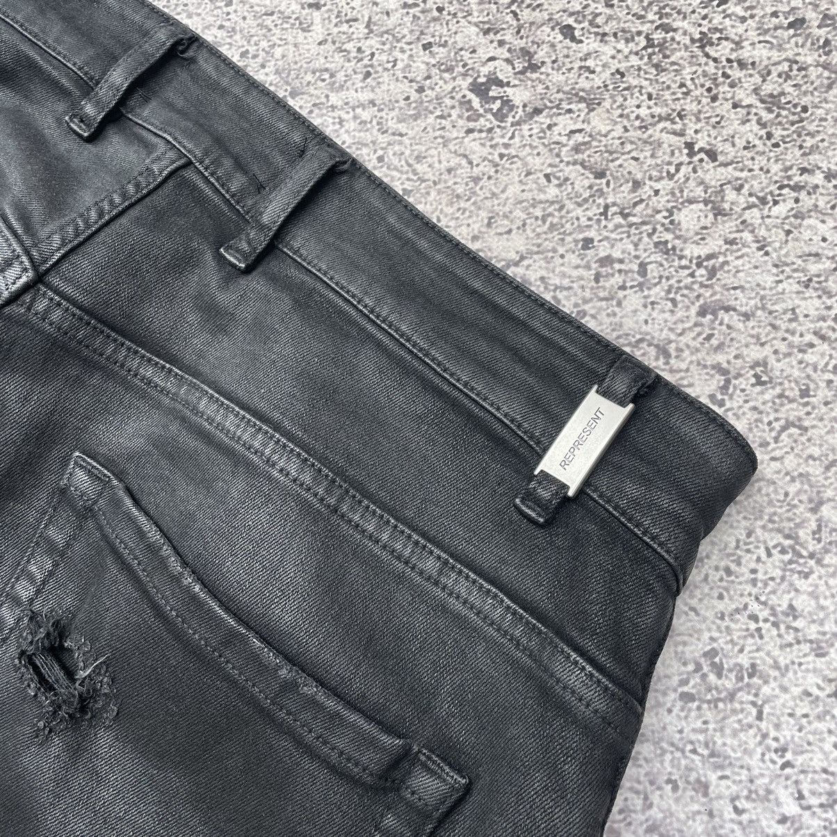Represent Clo. Represent Clo. Shredded Distressed Black Wax Denim Jeans Size US 36 / EU 52 - 16 Thumbnail