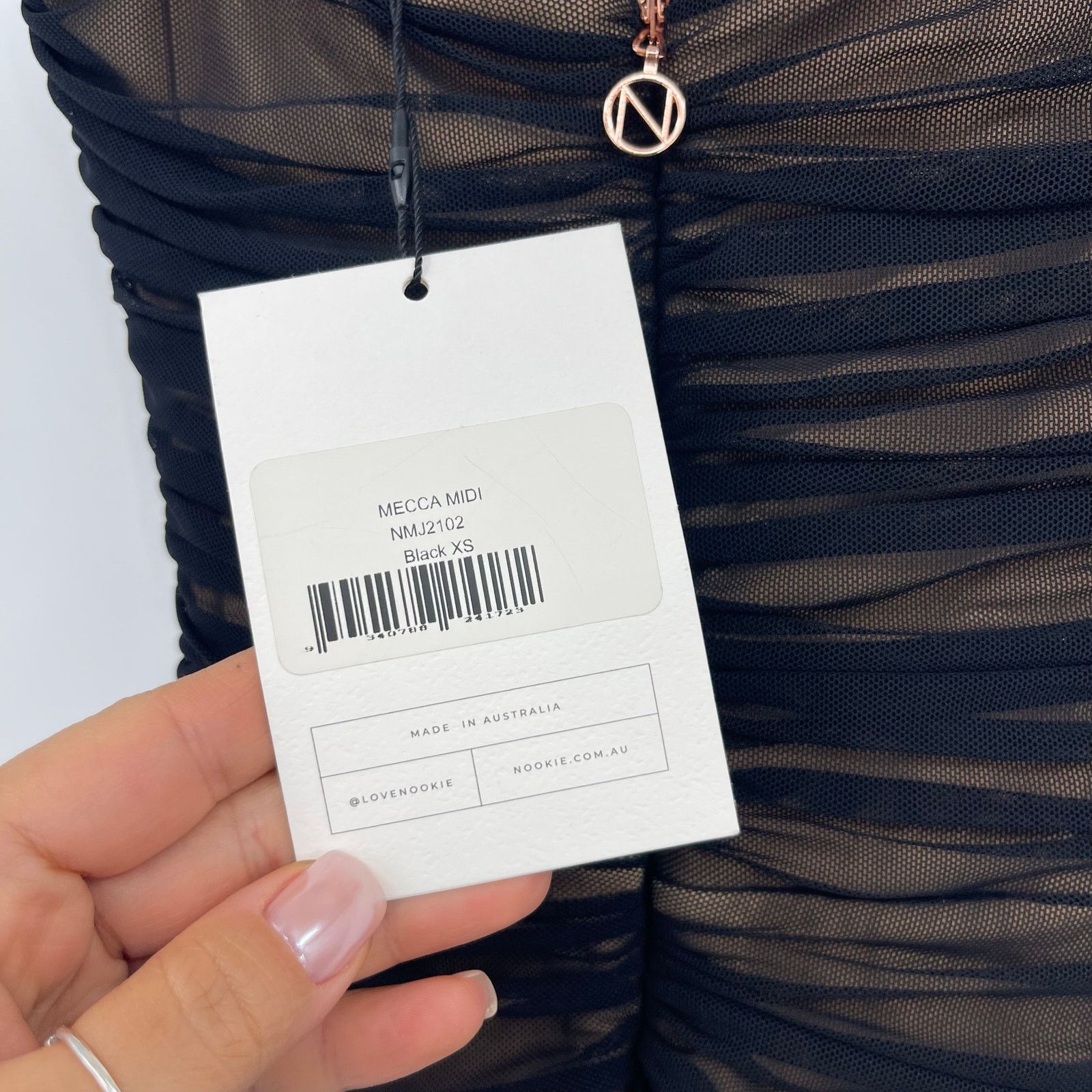 Other Nookie | NWT Mecca Midi Dress Black Mesh Bodycon LBD XS Size XS / US 0-2 / IT 36-38 - 7 Thumbnail