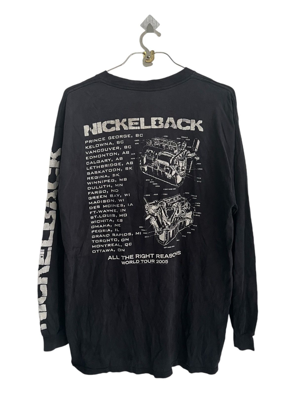 Band Tees × Vintage Vintage 2005 NickelBack All The Right Reasons Tour LS Shirt Size US L / EU 52-54 / 3 - 3 Thumbnail